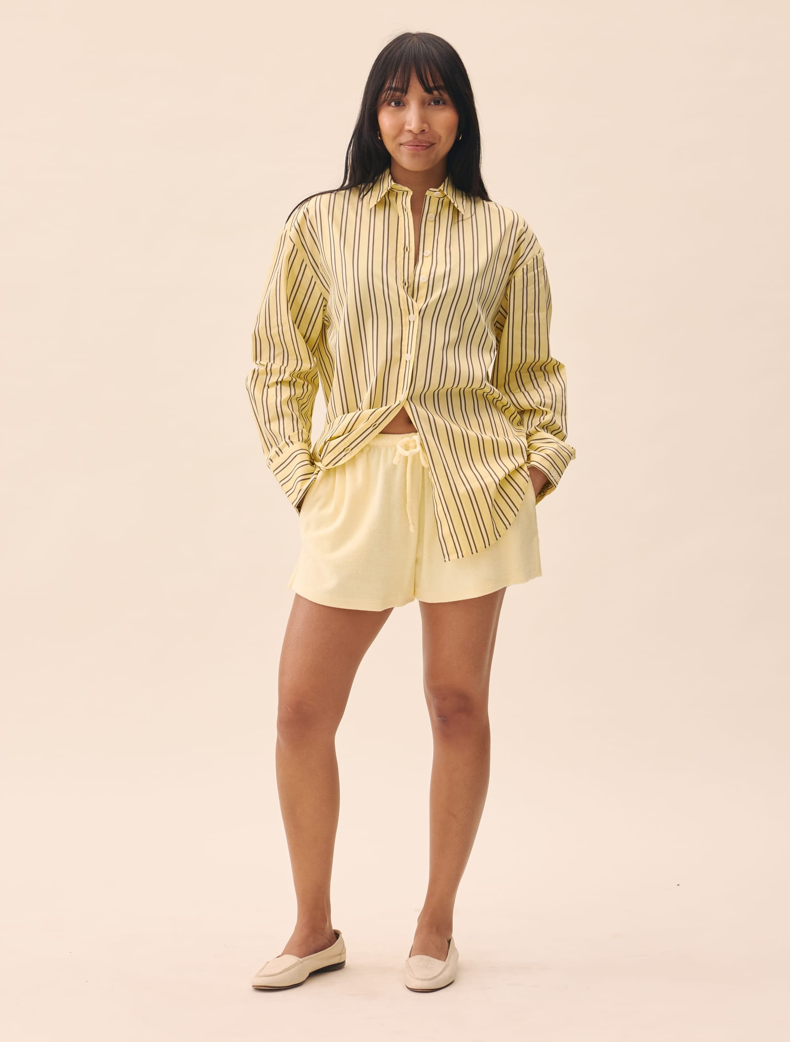 Poplin Classic Shirt Honey Stripe