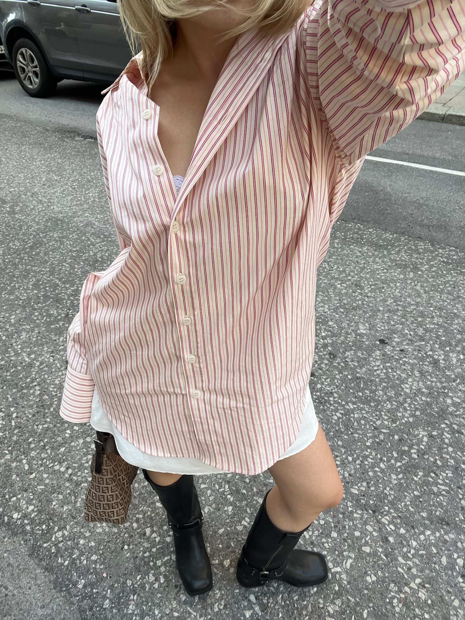 Poplin Classic Shirt Pink Stripe