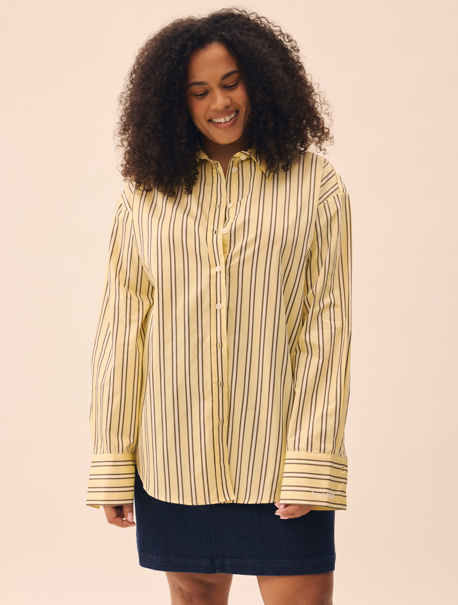 Poplin Classic Shirt Honey Stripe