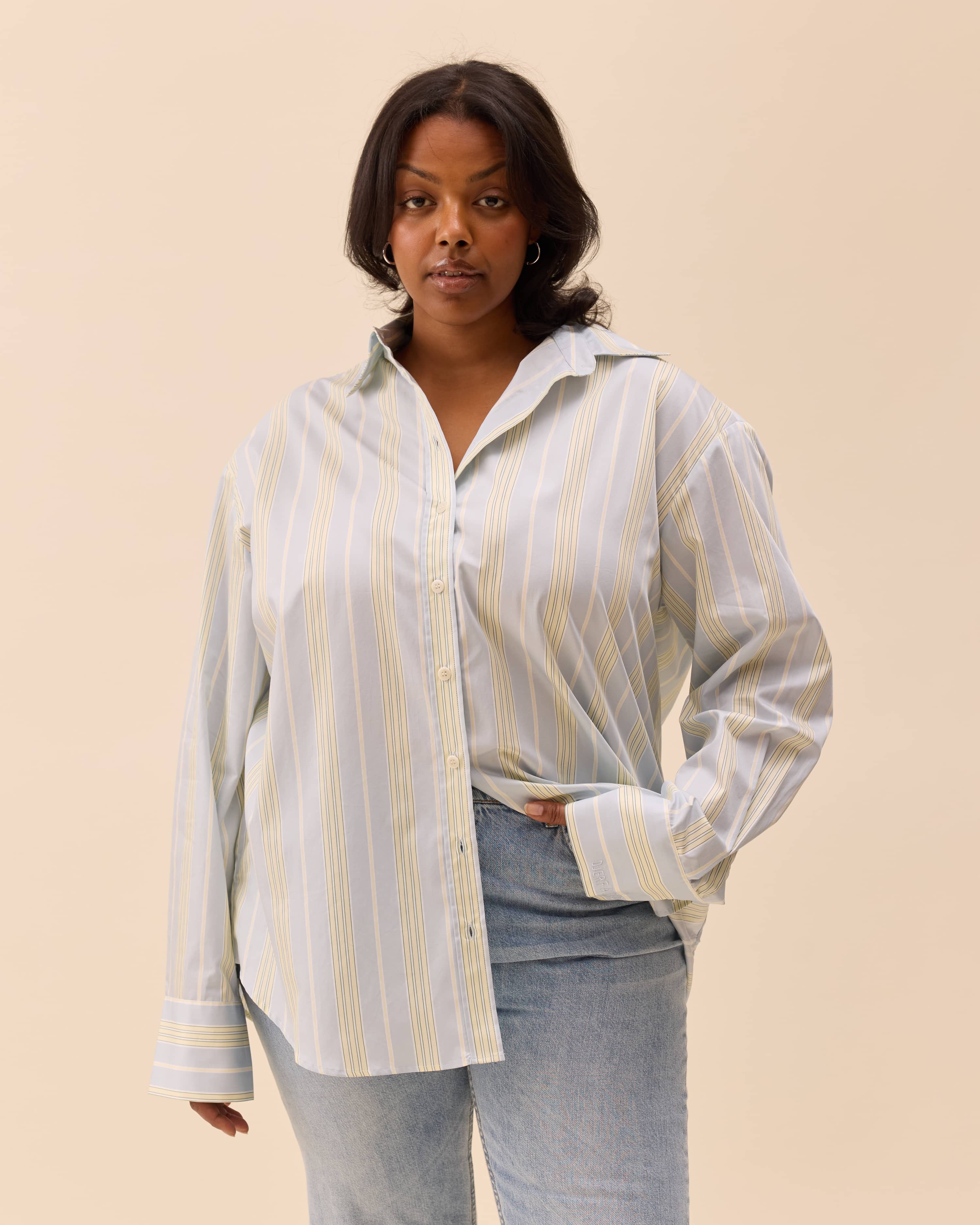 Poplin Classic Shirt Slushy Stripe - Slushy Stripe | Djerf Avenue