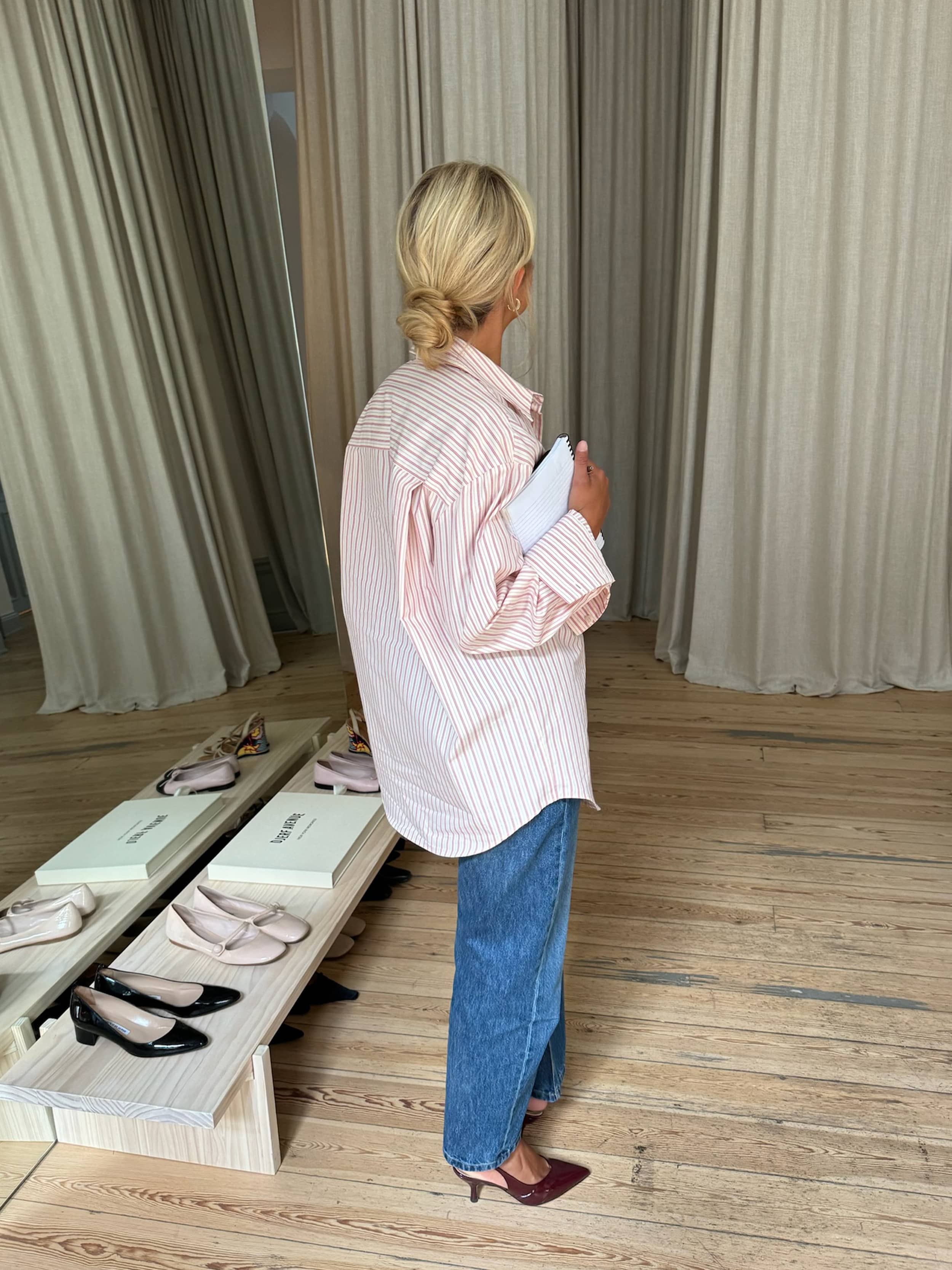 Poplin Classic Shirt Pink Stripe - Pink stripe | Djerf Avenue