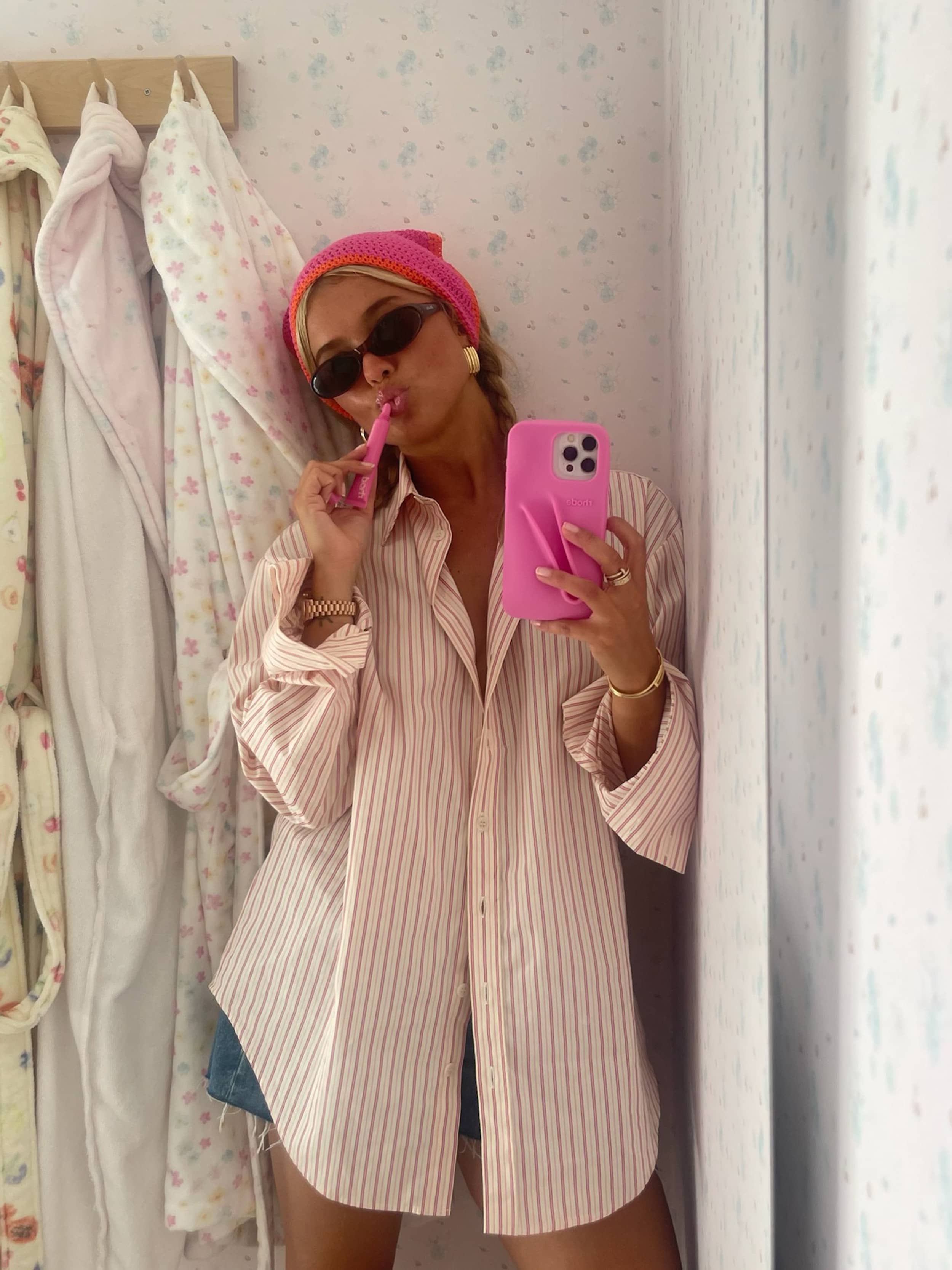 Poplin Classic Shirt Pink Stripe - Pink stripe | Djerf Avenue