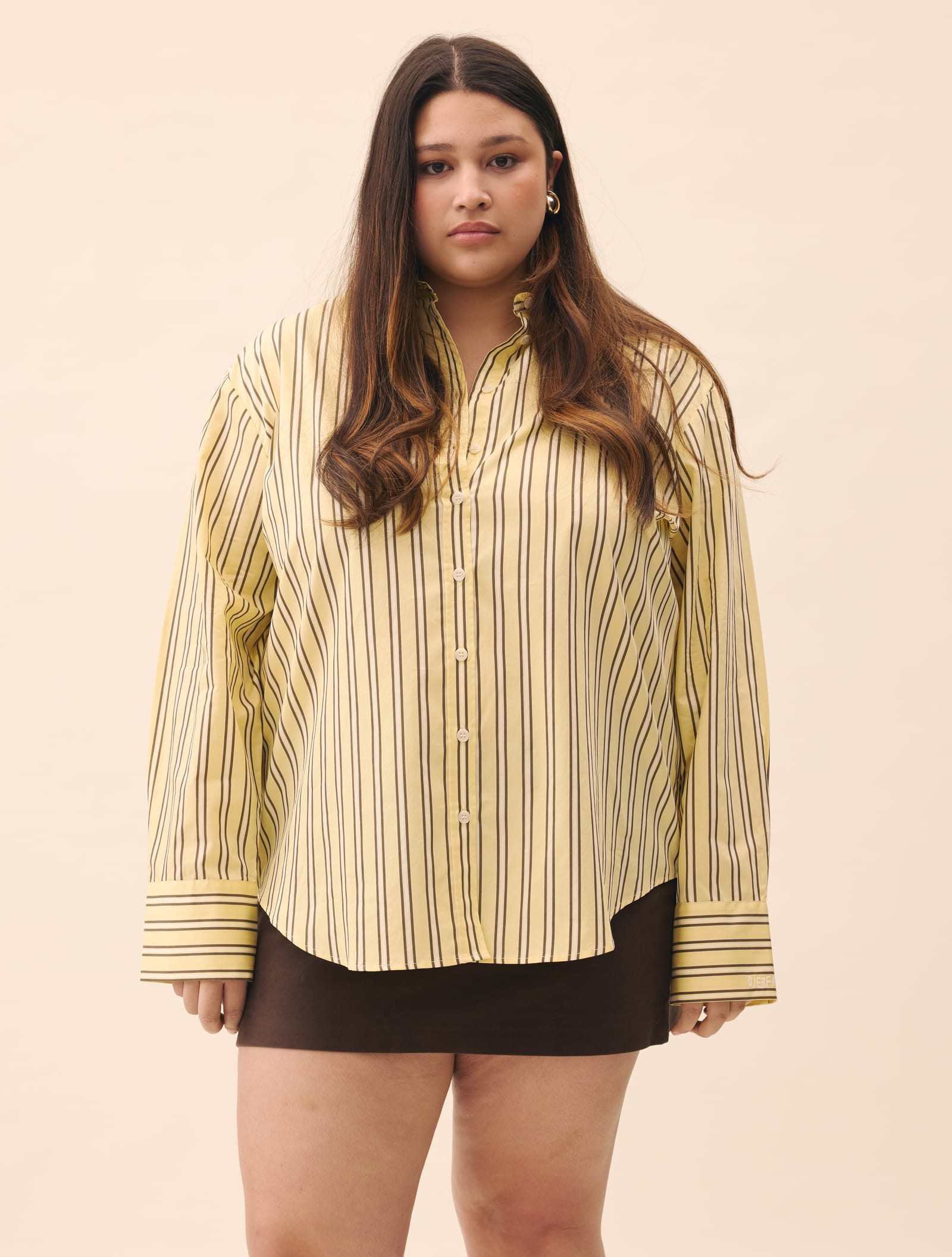 Poplin Classic Shirt Honey Stripe