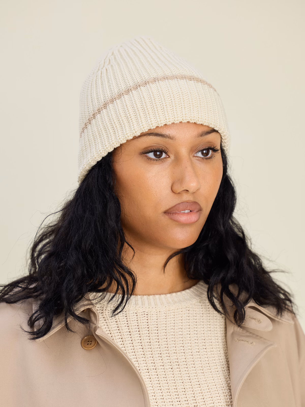 Knitted Beanie Creamy Oat