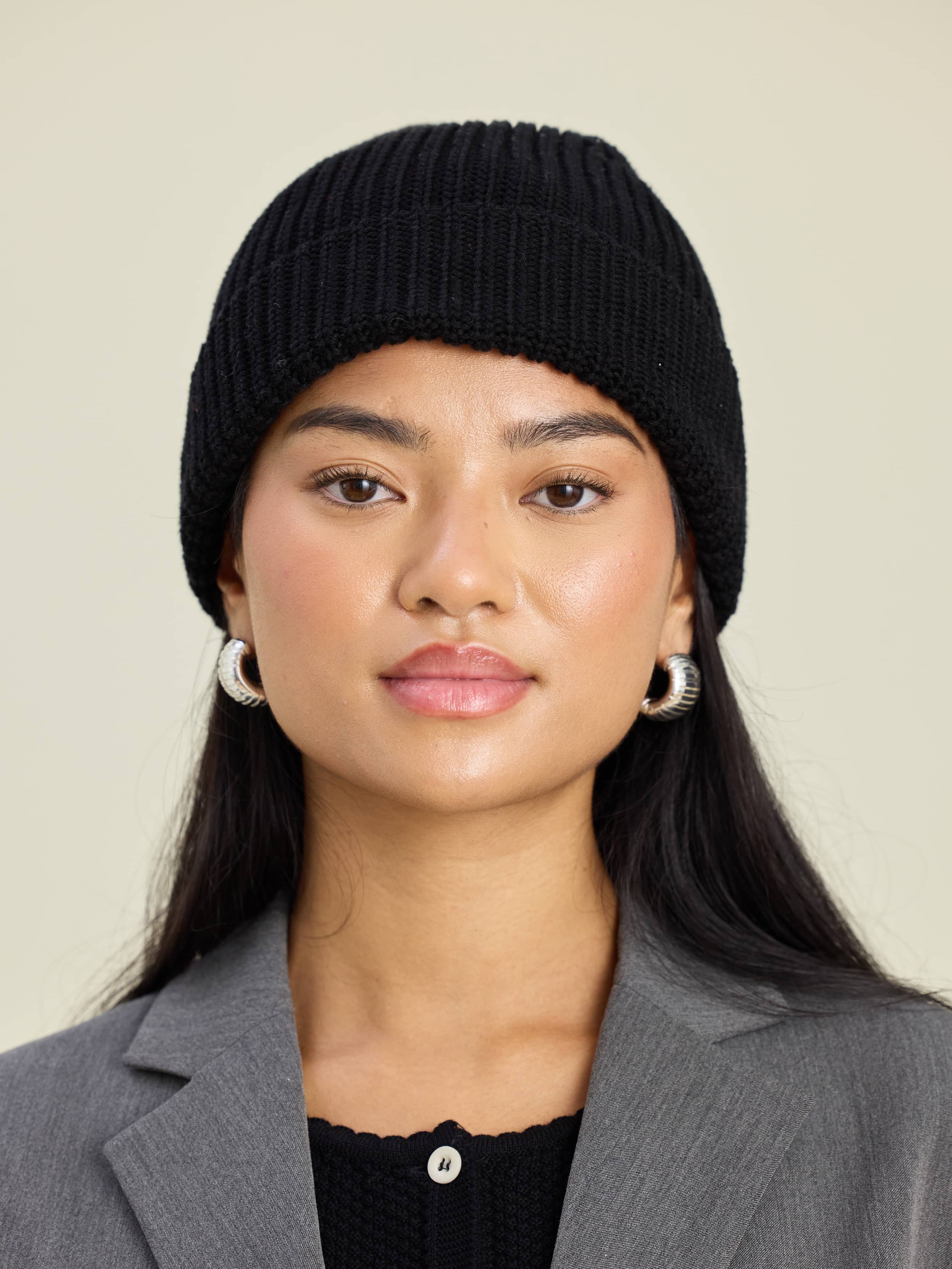 Knitted Beanie Black - Black | Djerf Avenue