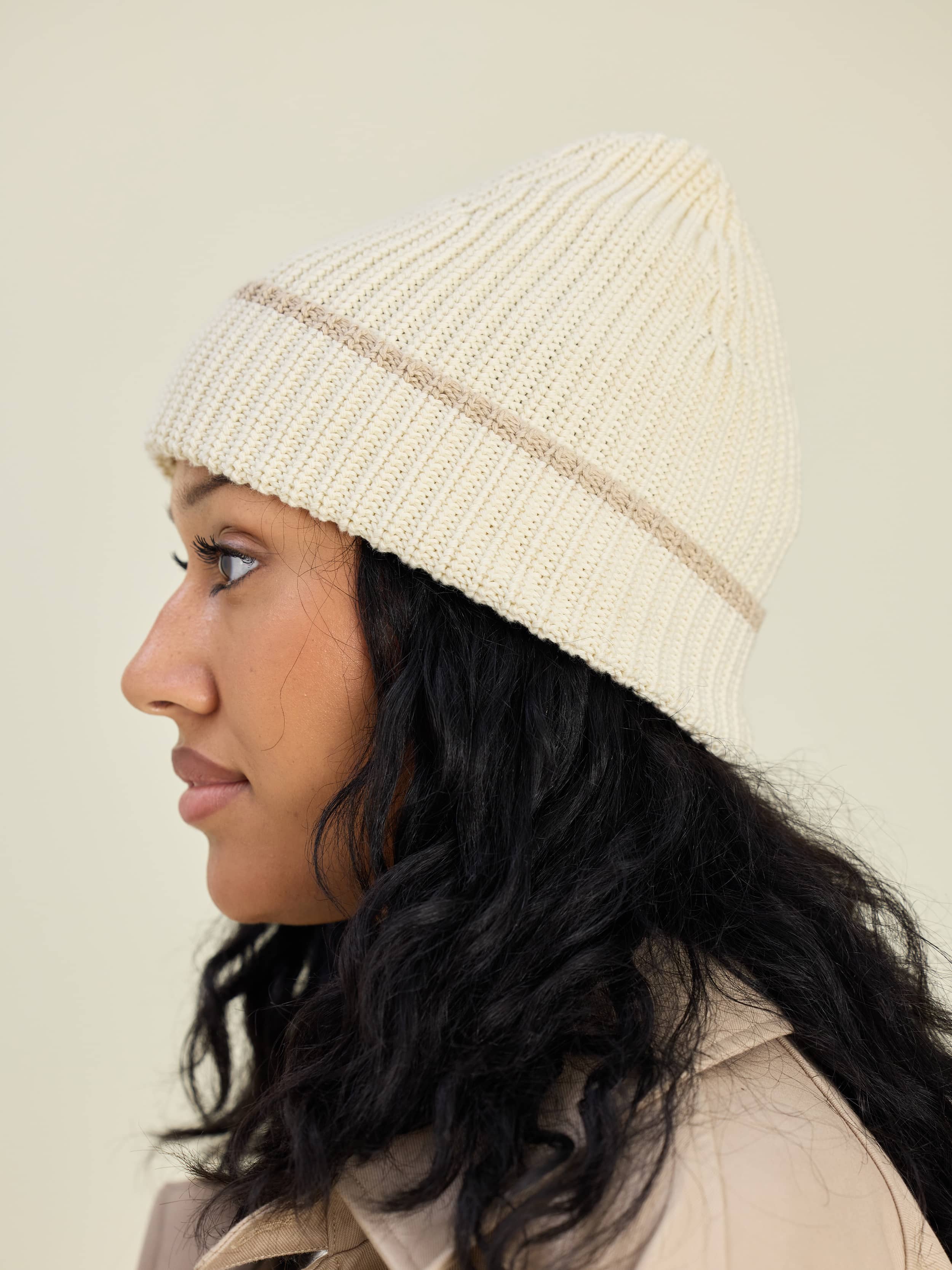 Knitted Beanie Creamy Oat - Creamy oat | Djerf Avenue