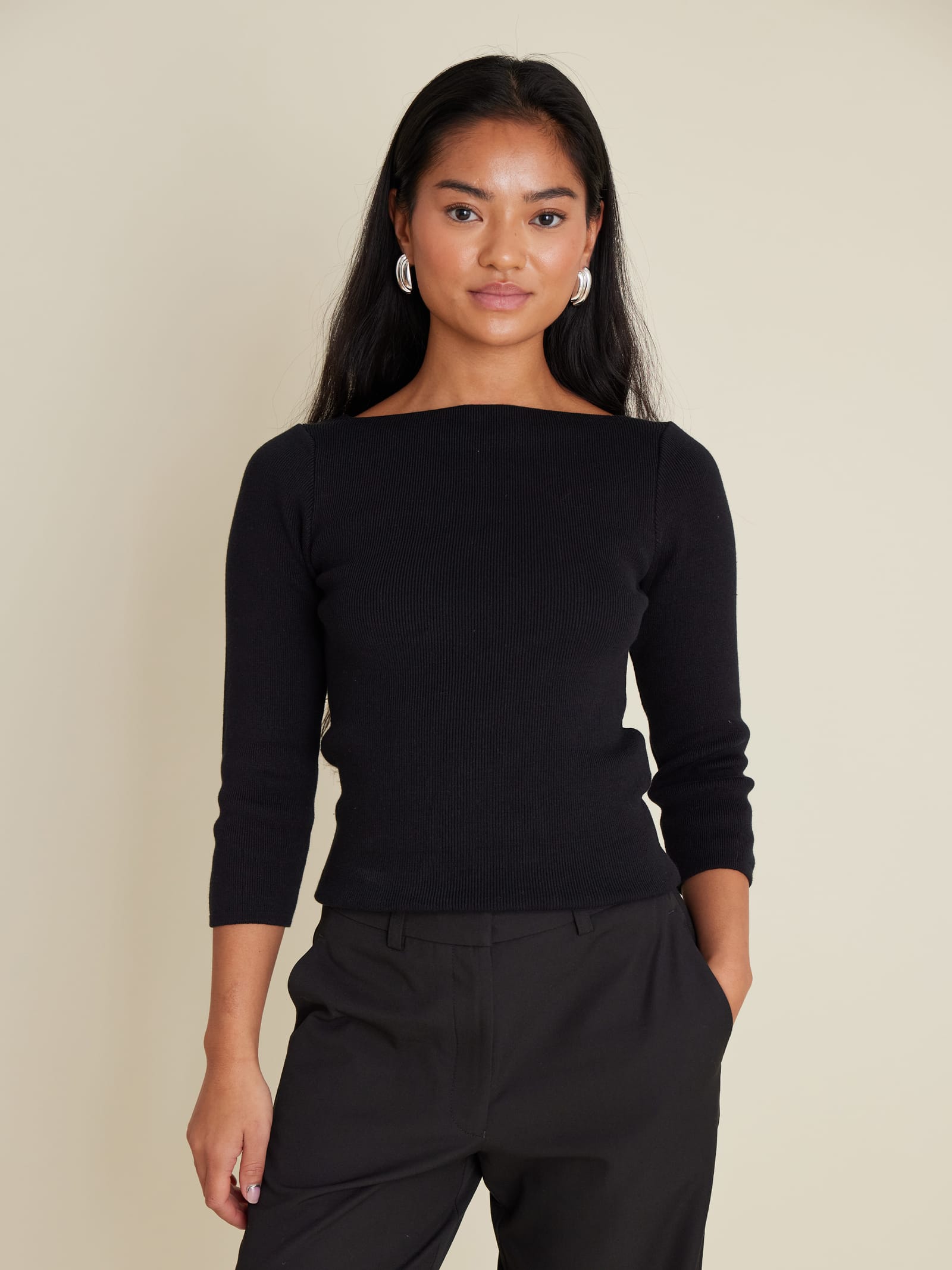 Everyday Bateau Top Black