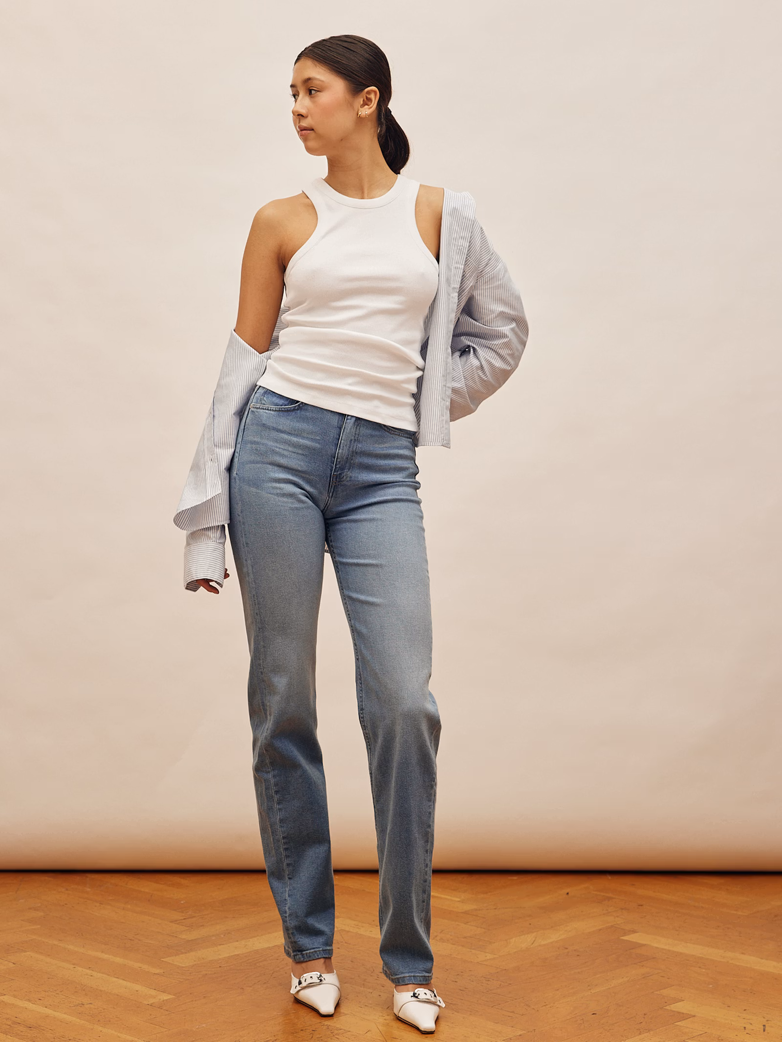 Straight Jeans Mid Blue - Tall