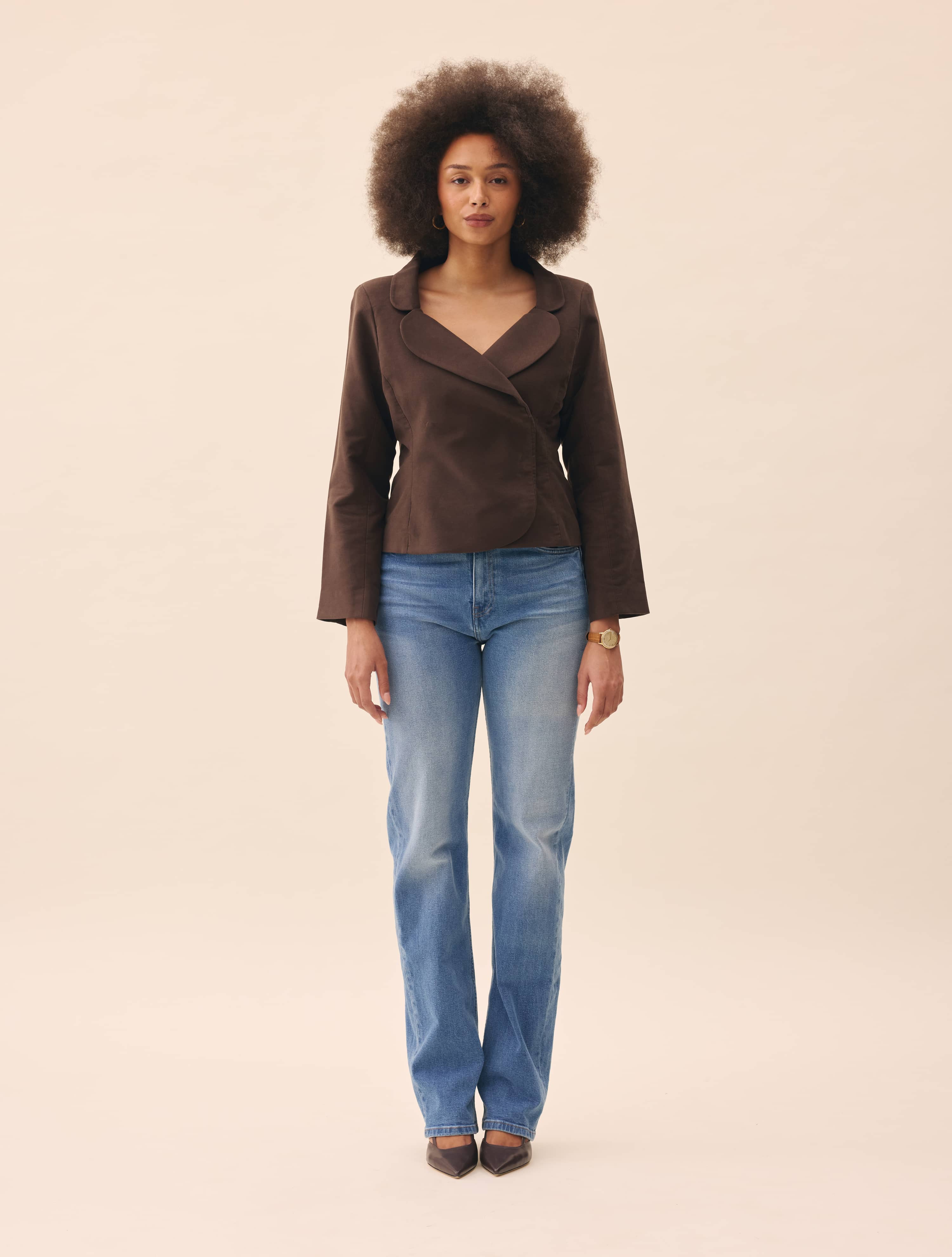 Straight Jeans Mid Blue - Tall by Djerf Avenue