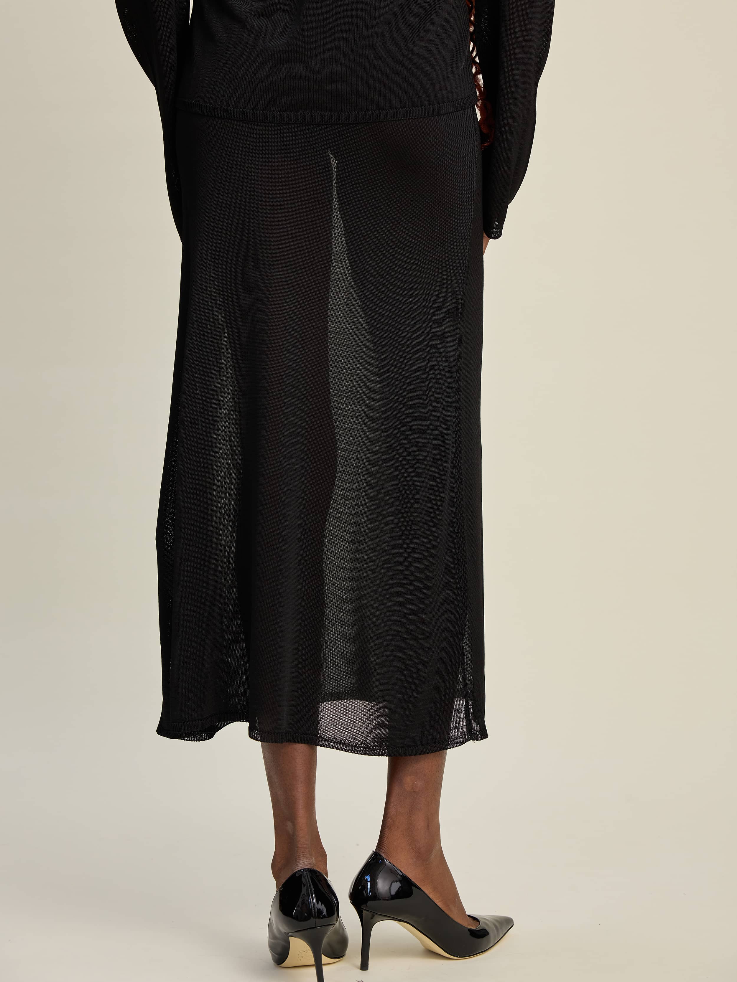 Knitted Midi Skirt Black - Black | Djerf Avenue