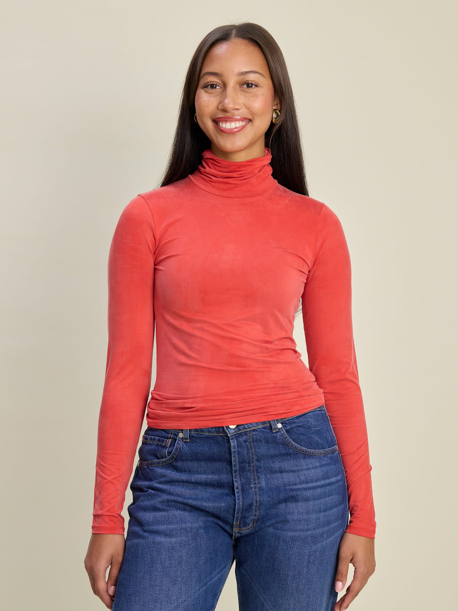 Occasion Turtleneck Top Red