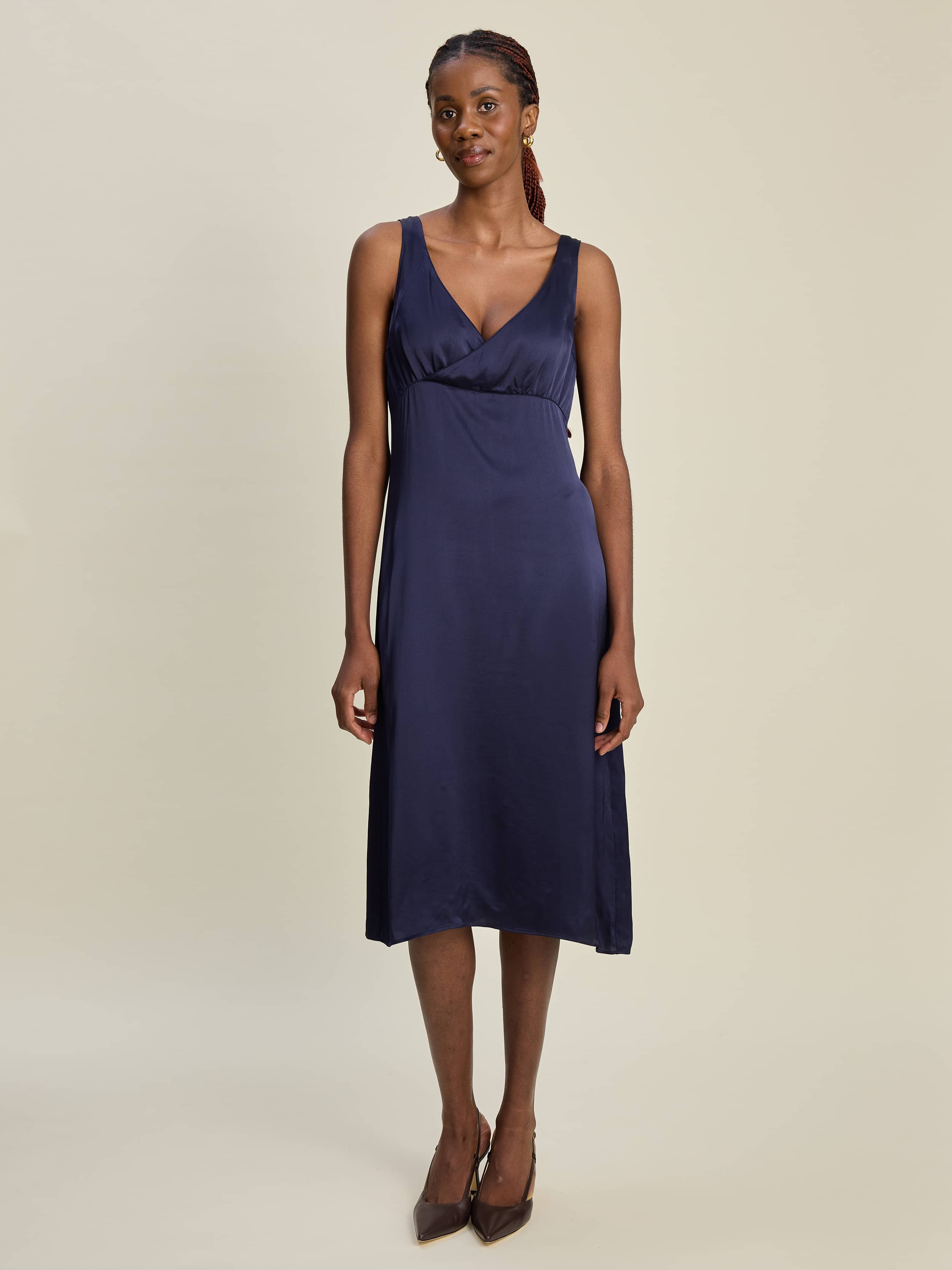 Evening Midi Dress Midnight Blue - Midnight Blue | Djerf Avenue