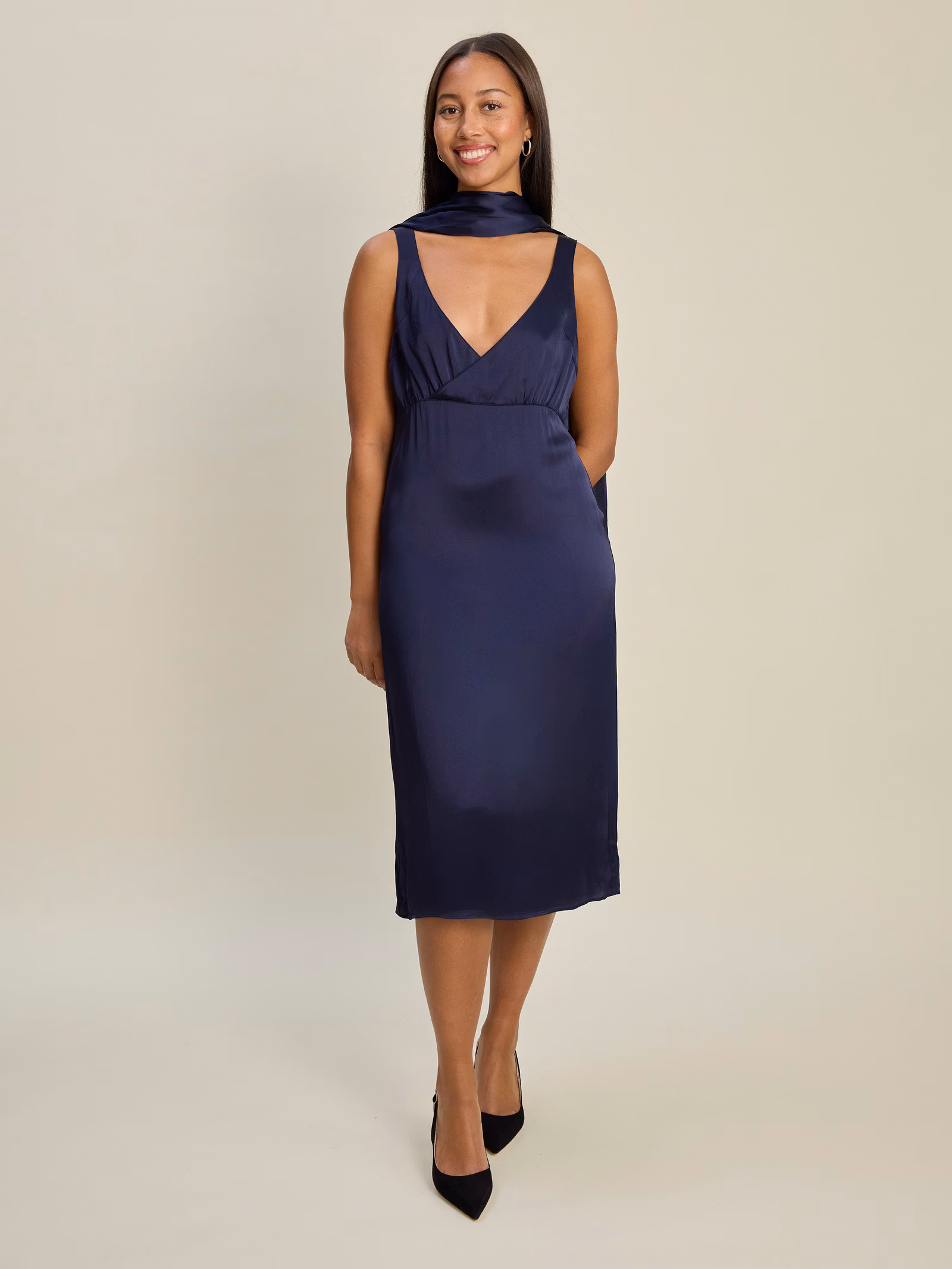 Evening Midi Dress Midnight Blue