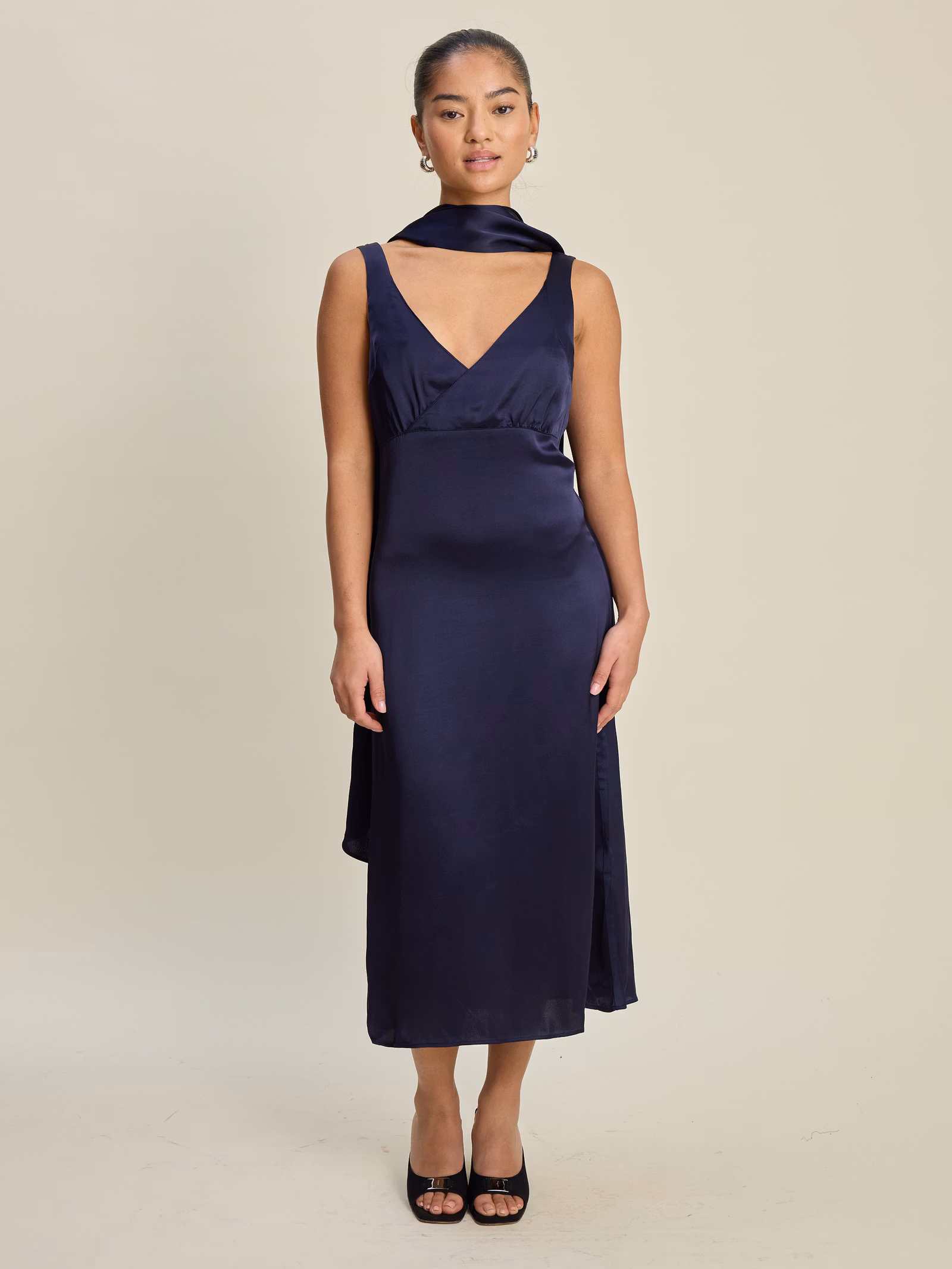 Evening Midi Dress Midnight Blue