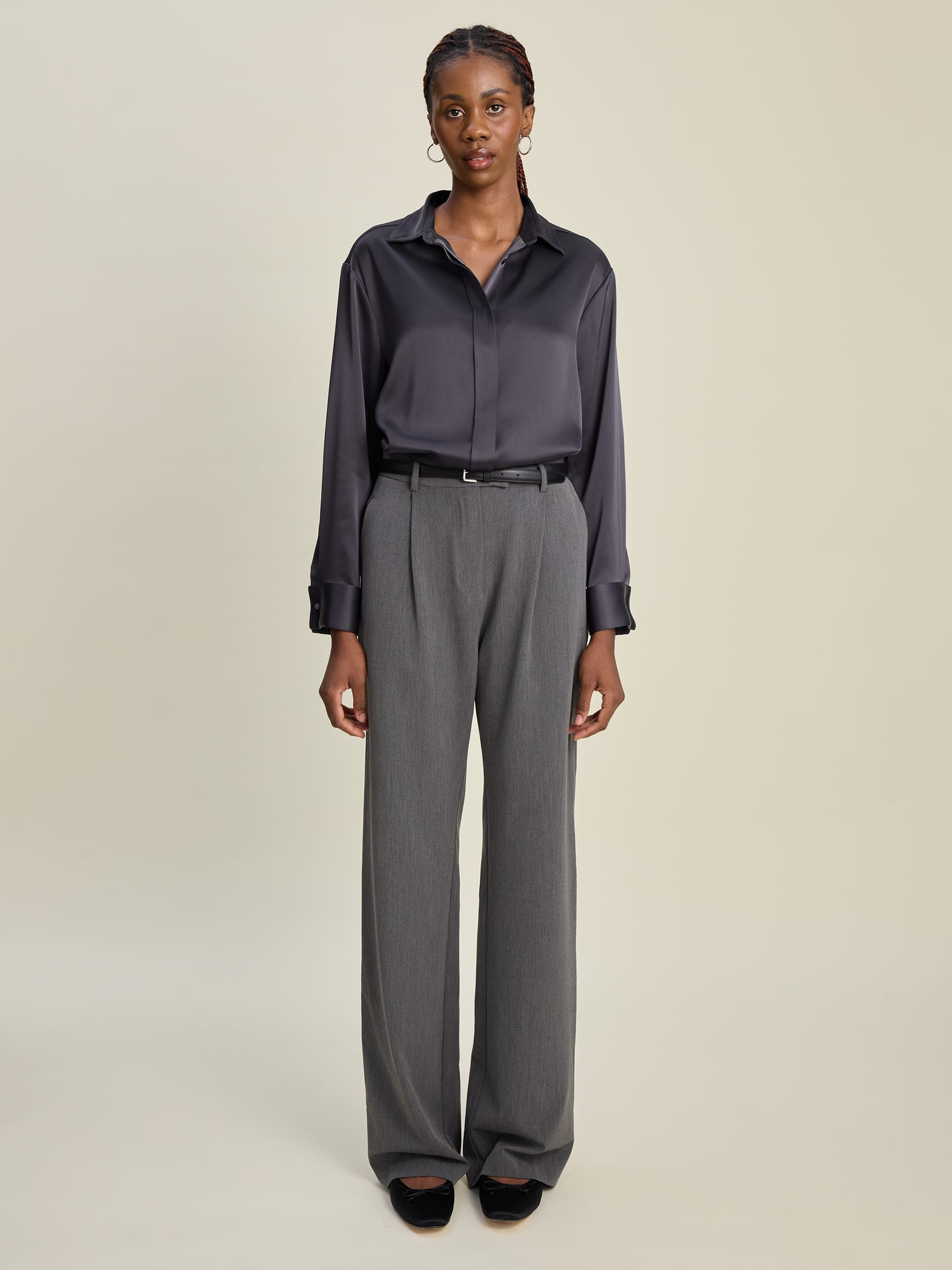 Satin Shirt Anthracite