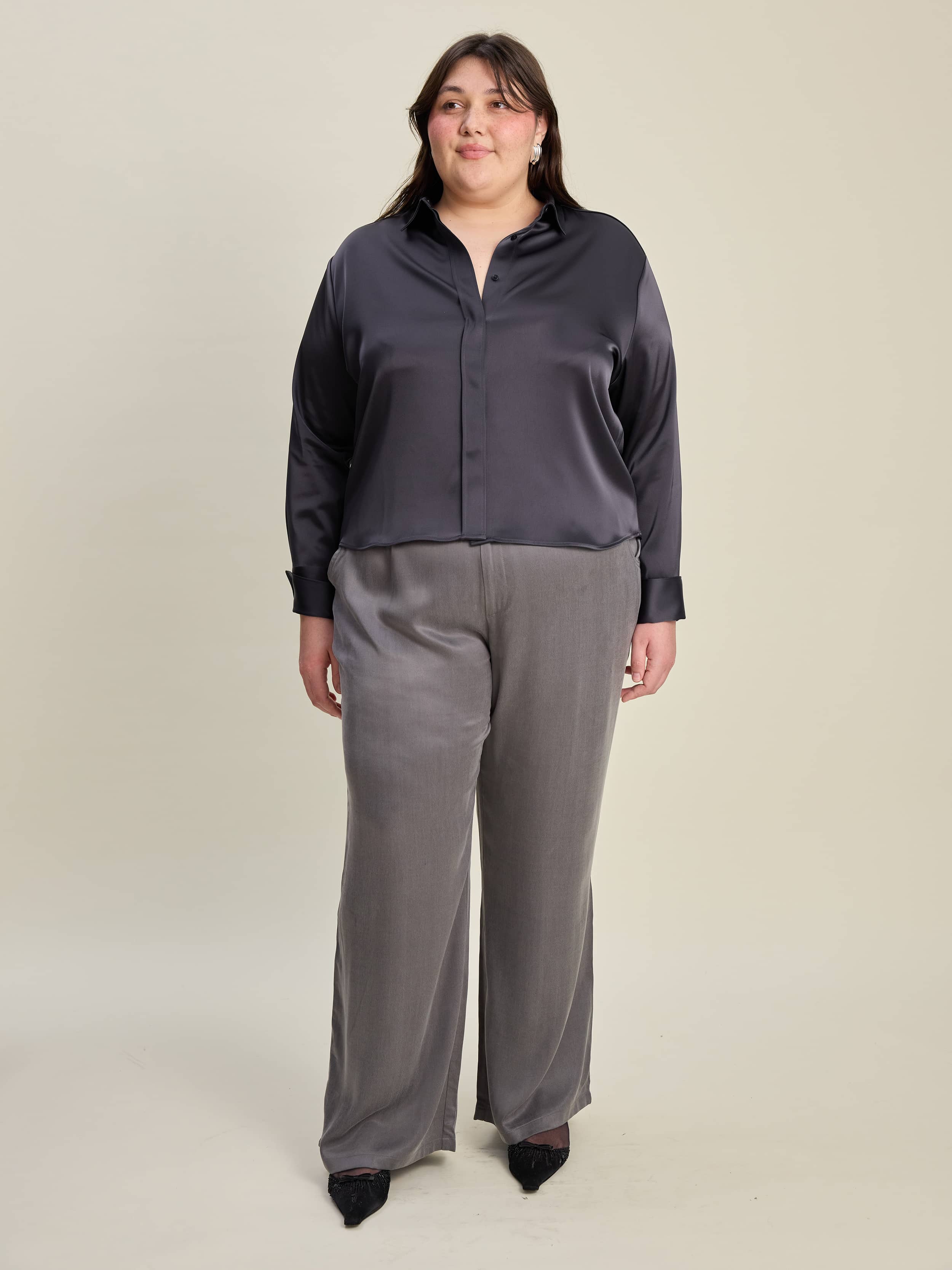 【新品】imperf Vintage Satin Shirt Ecru Vintage Satin Shirt - Etsy