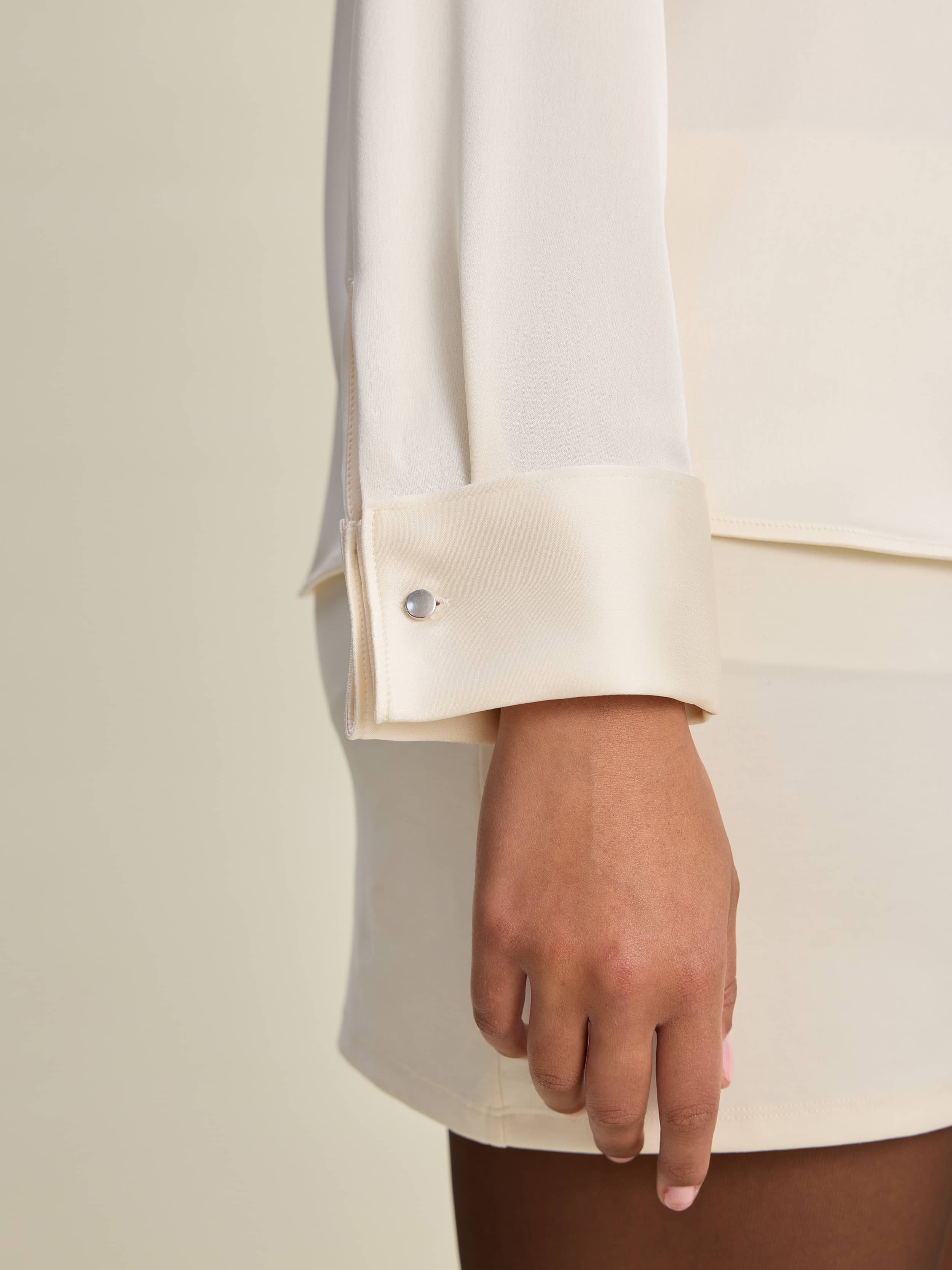 Satin Shirt Ivory - Ivory | Djerf Avenue