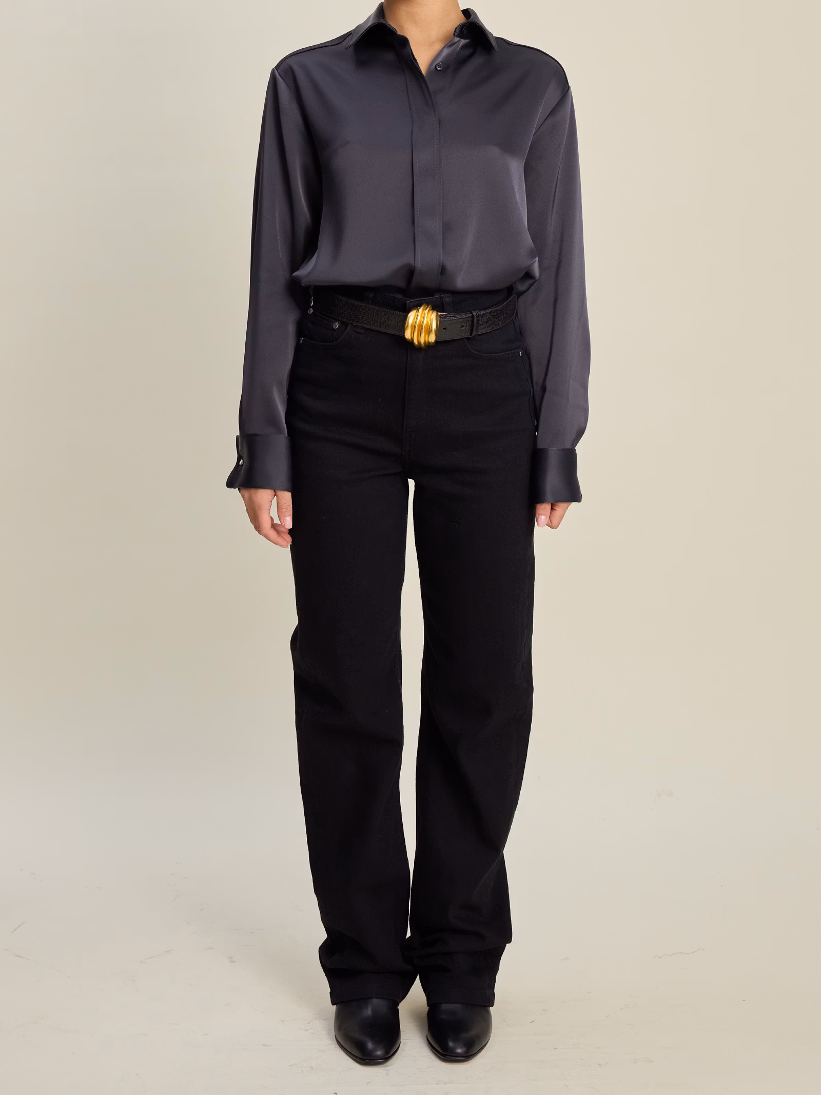 Satin Shirt Anthracite