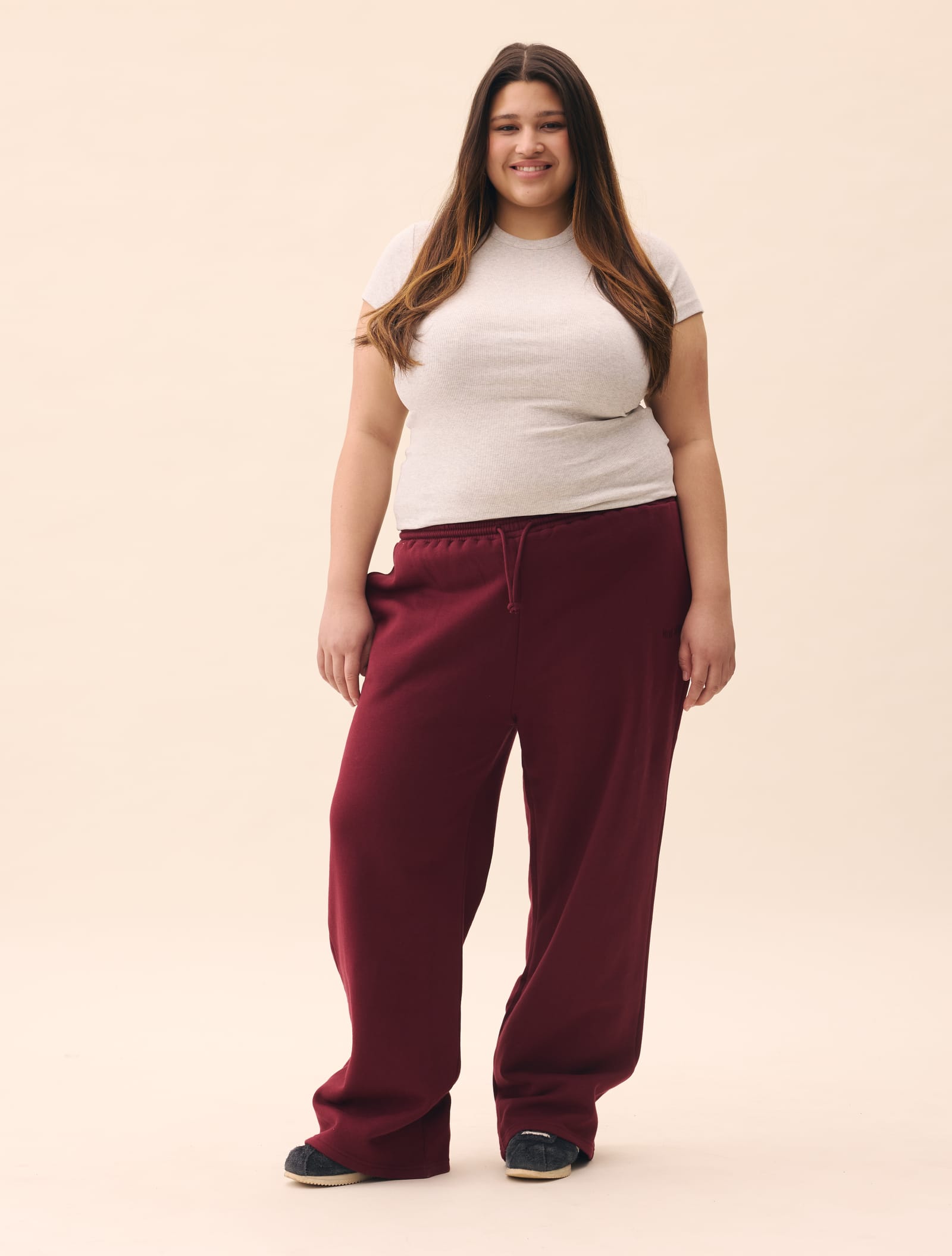 Wide Leg Sweatpants Burgundy