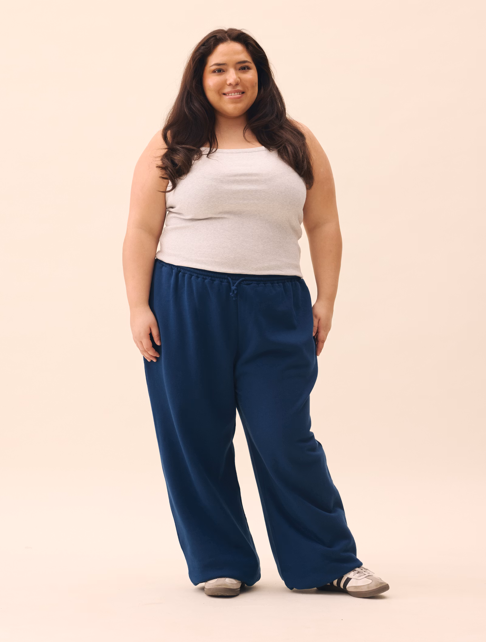 Wide Leg Sweatpants Retro Blue