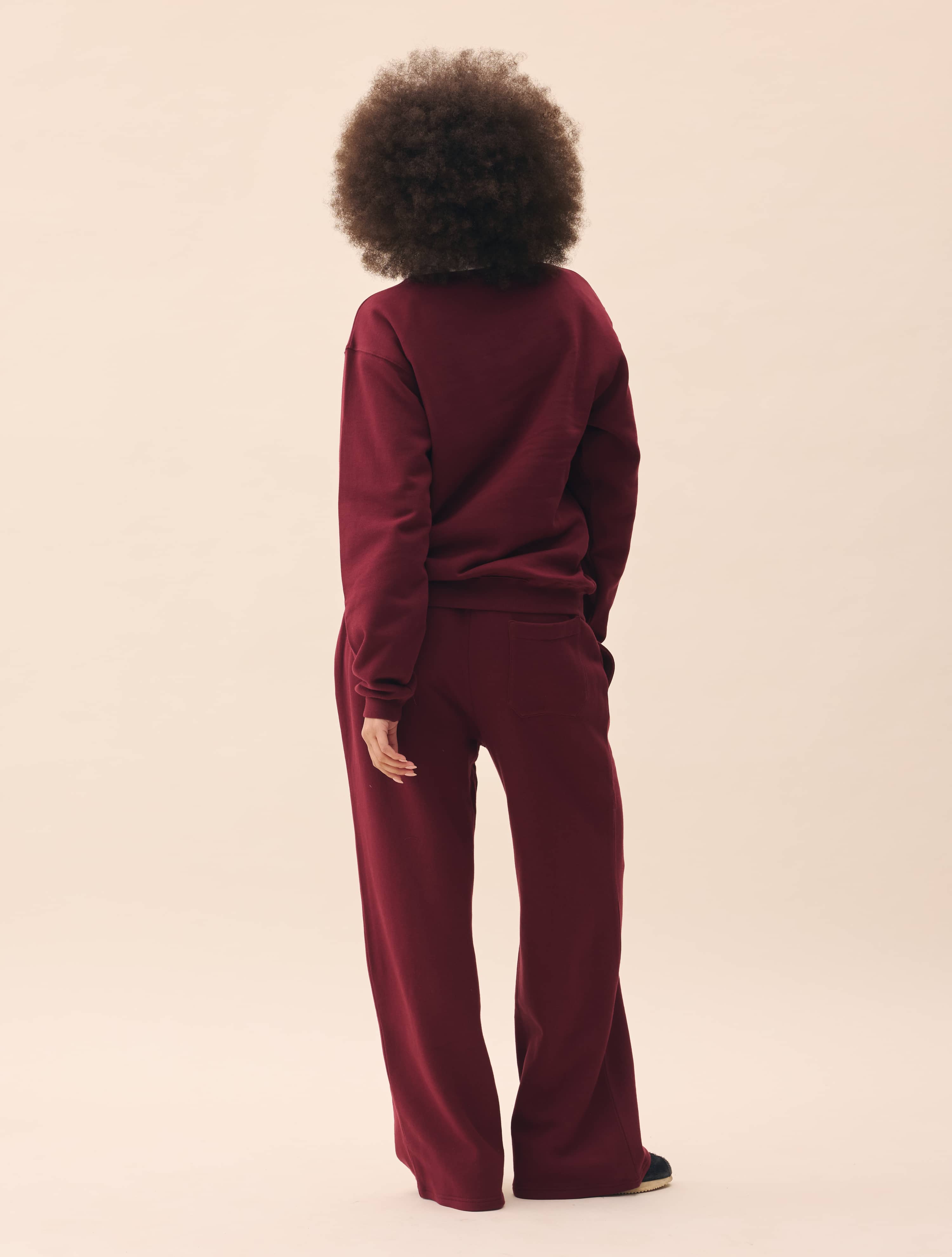 Wide Leg Sweatpants Burgundy - Burgundy | Djerf Avenue
