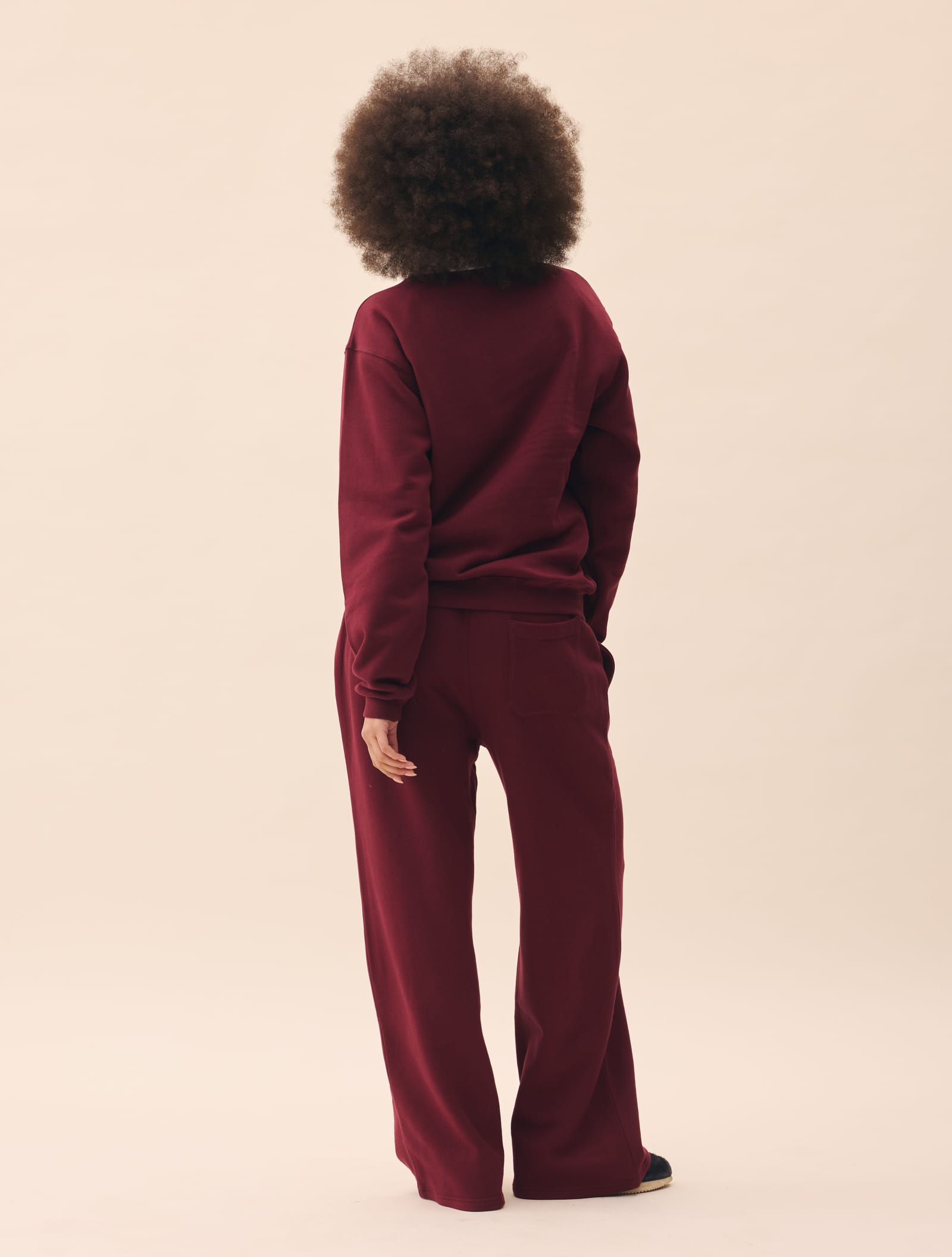 Wide Leg Sweatpants Burgundy