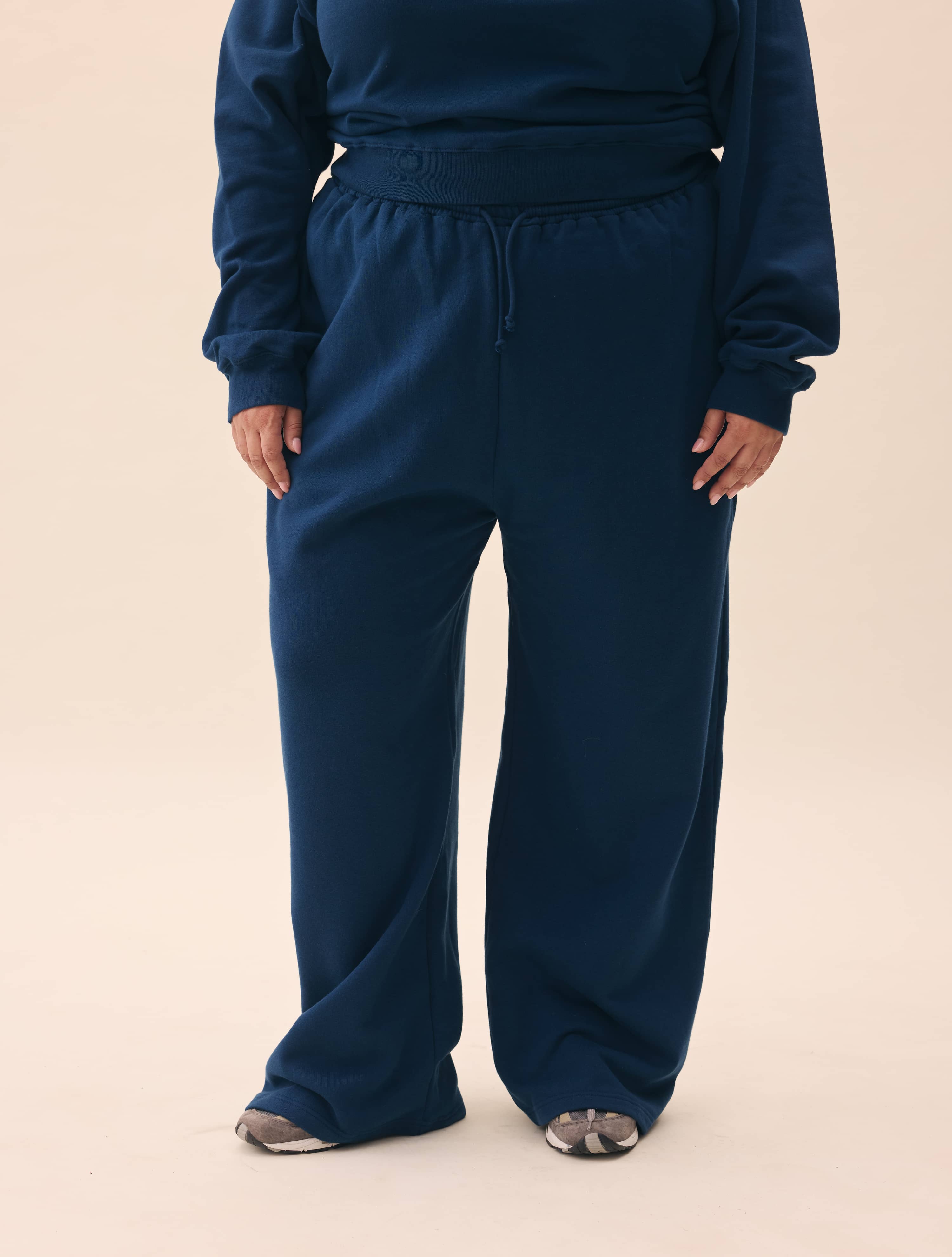 Wide Leg Sweatpants Retro Blue - Retro Blue | Djerf Avenue