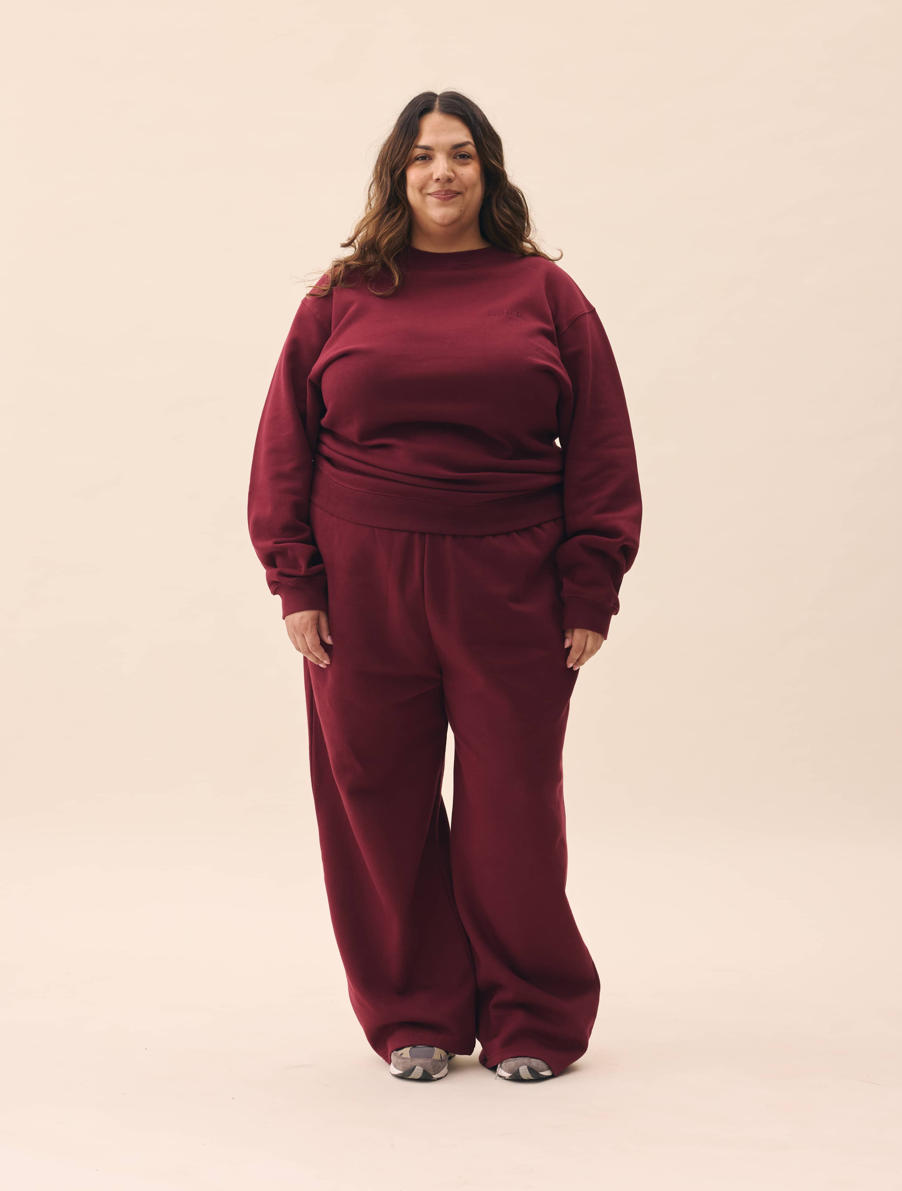 Wide Leg Sweatpants Burgundy - Burgundy | Djerf Avenue