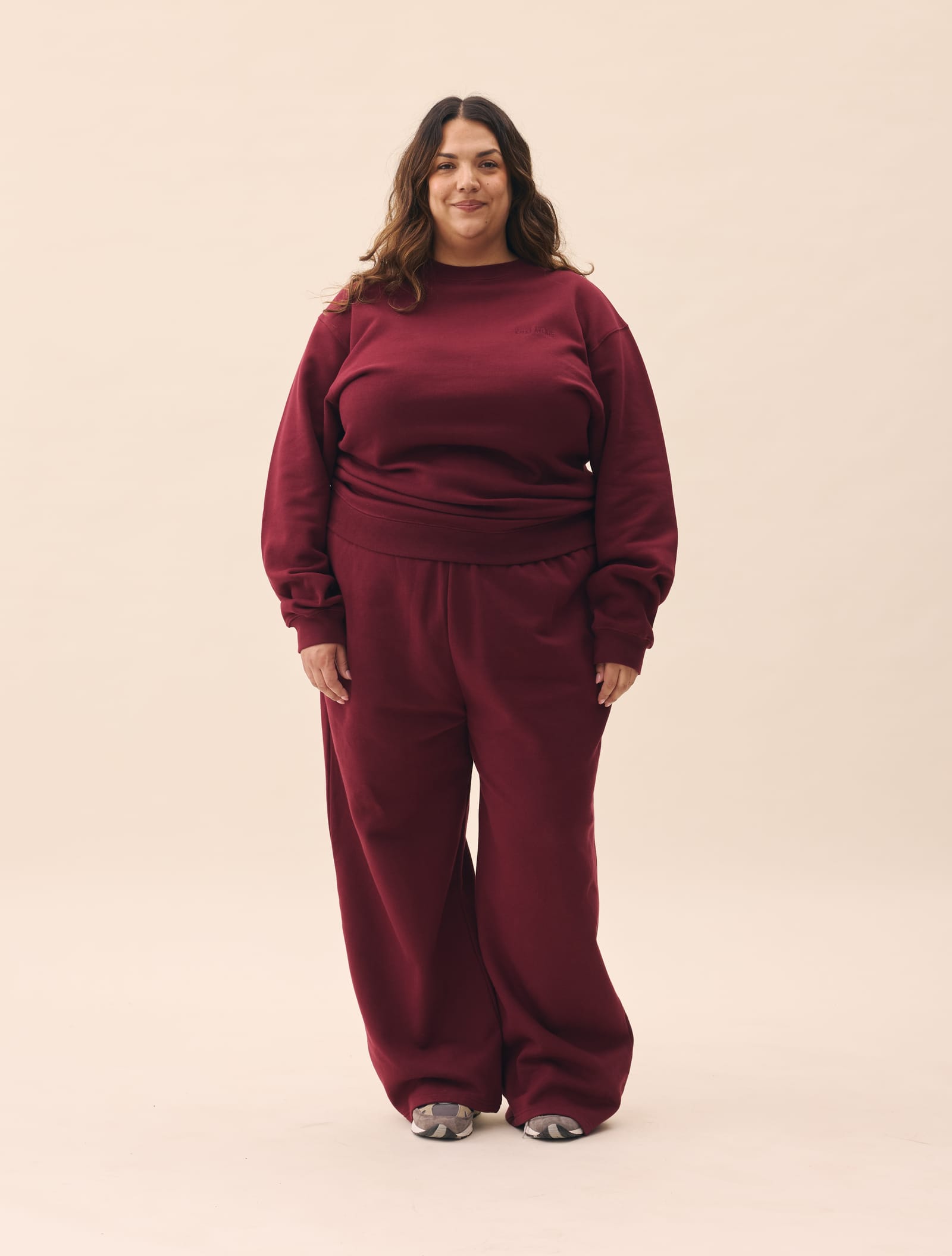 Wide Leg Sweatpants Burgundy