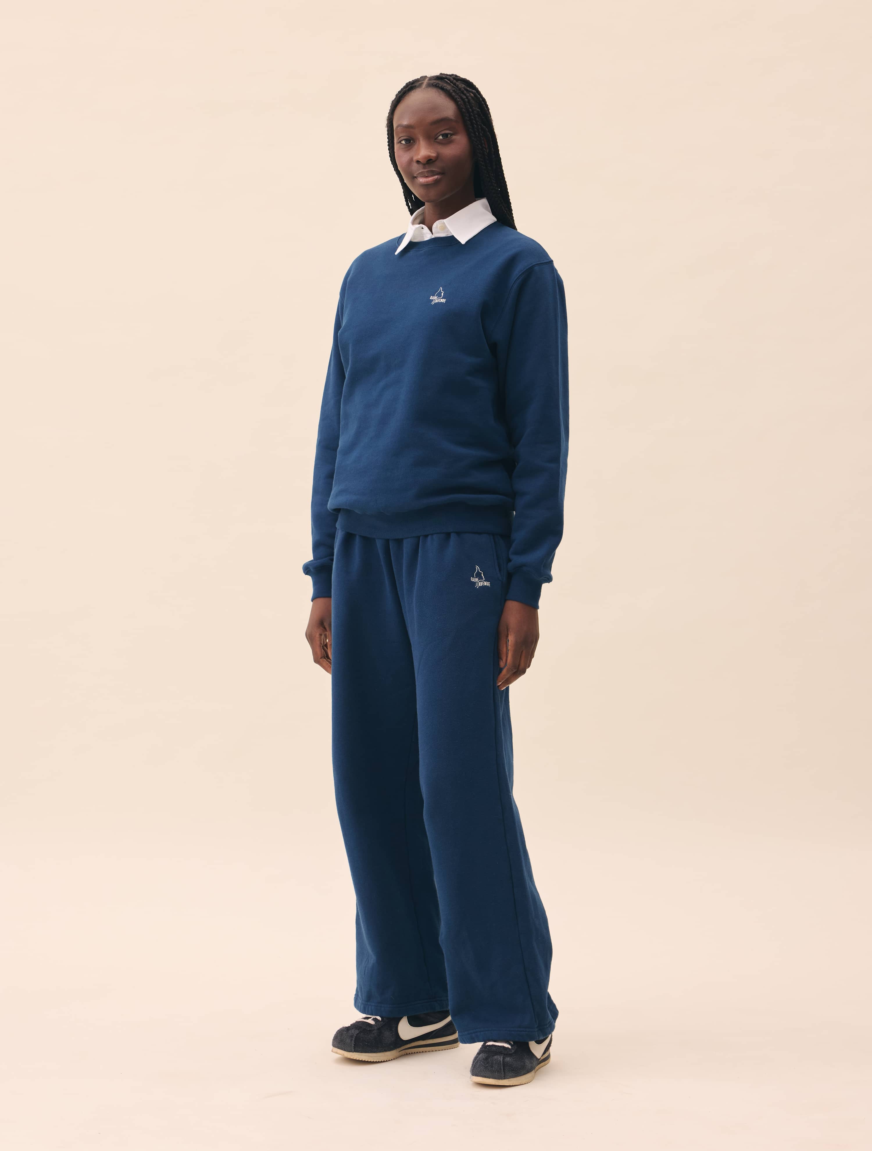 Wide Leg Sweatpants Retro Blue - Retro Blue | Djerf Avenue