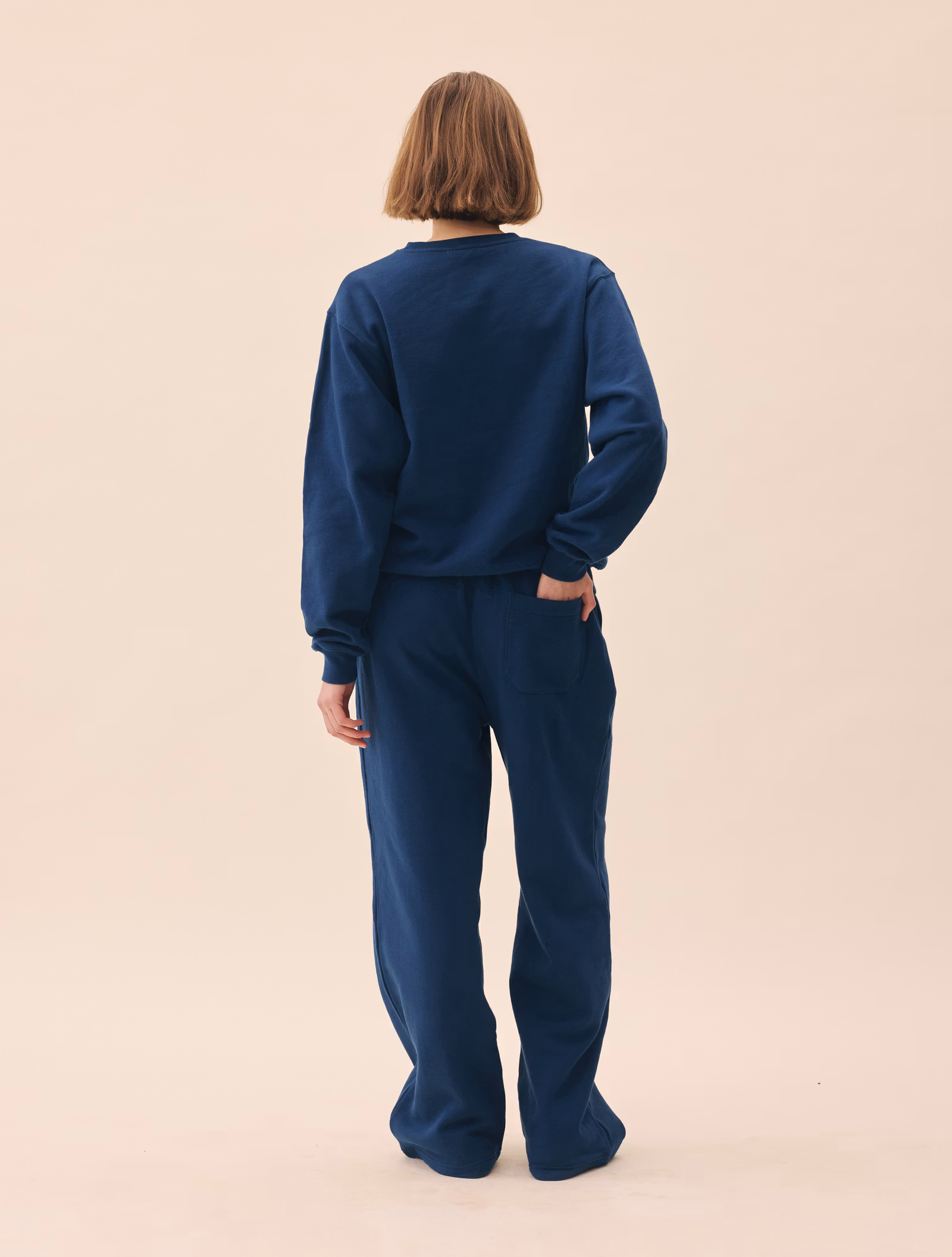 Wide Leg Sweatpants Retro Blue