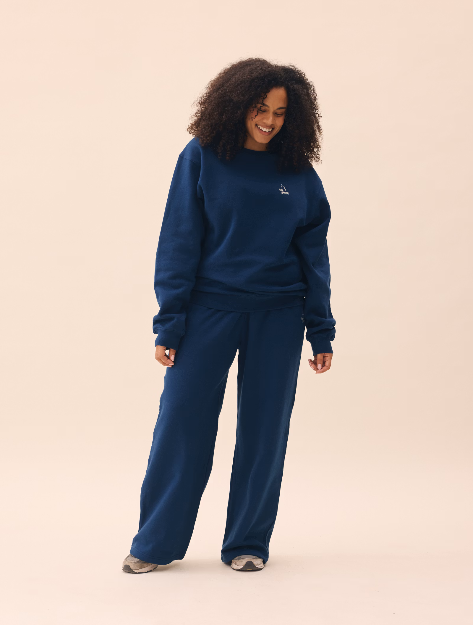 Wide Leg Sweatpants Retro Blue