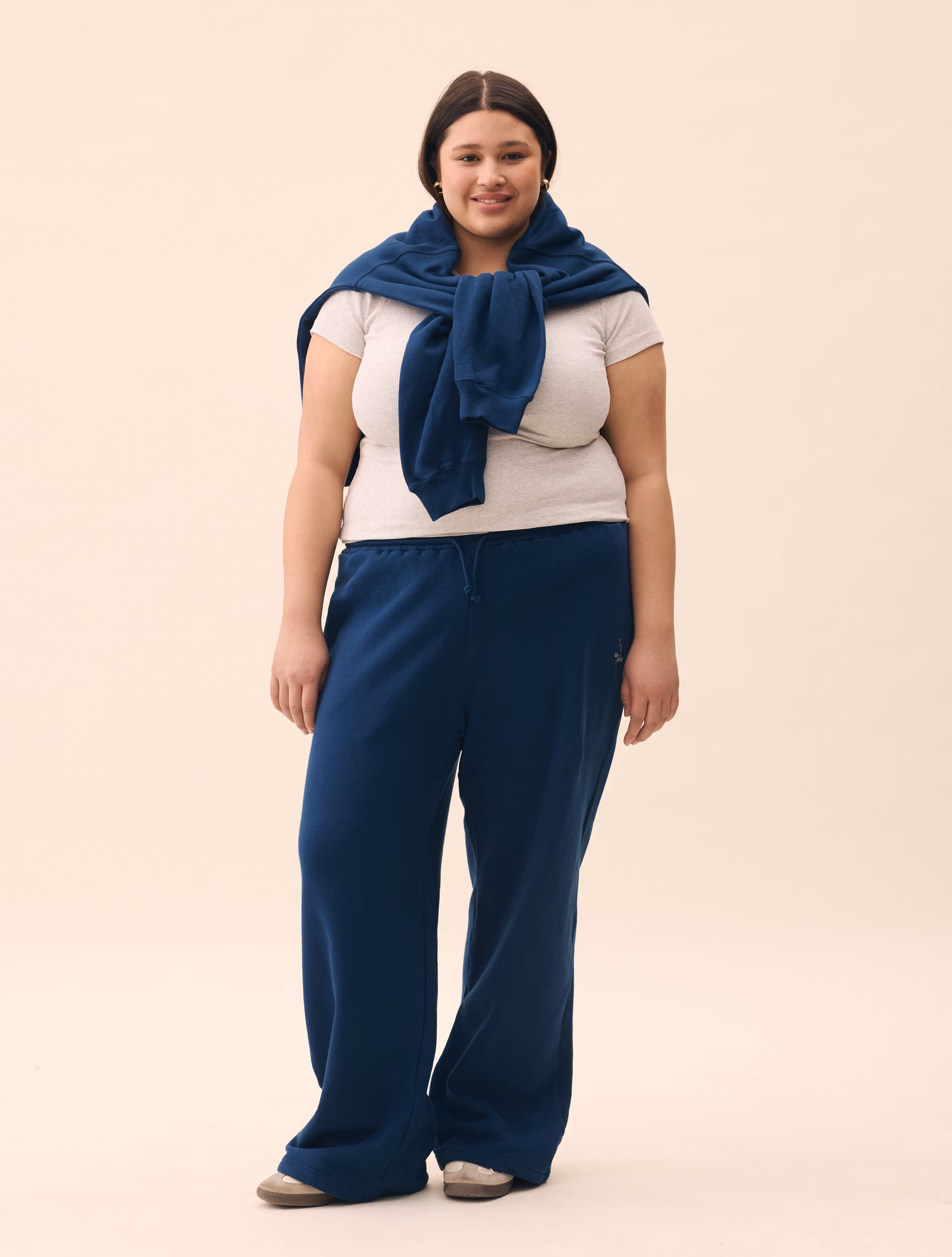 Wide Leg Sweatpants Retro Blue