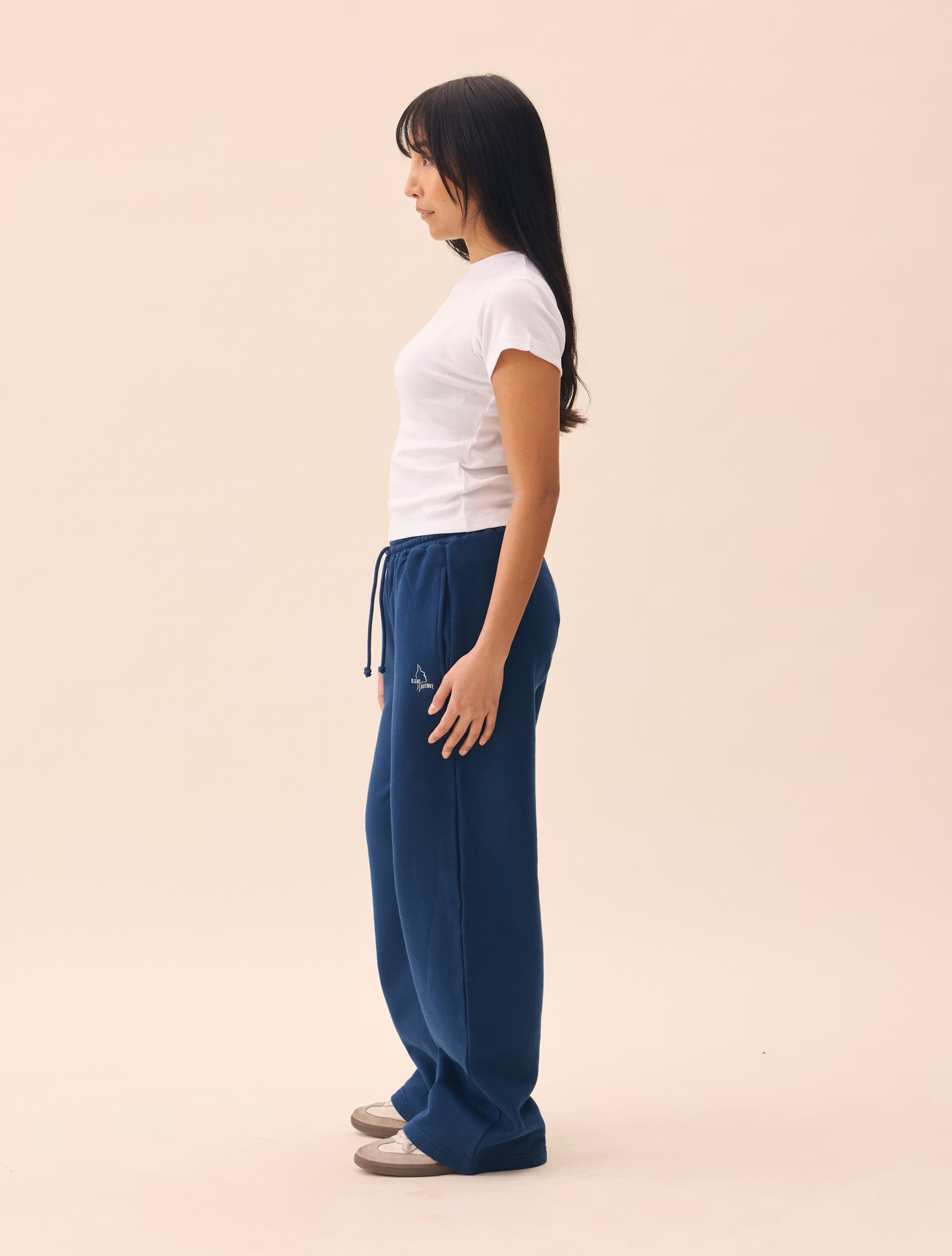 Wide Leg Sweatpants Retro Blue