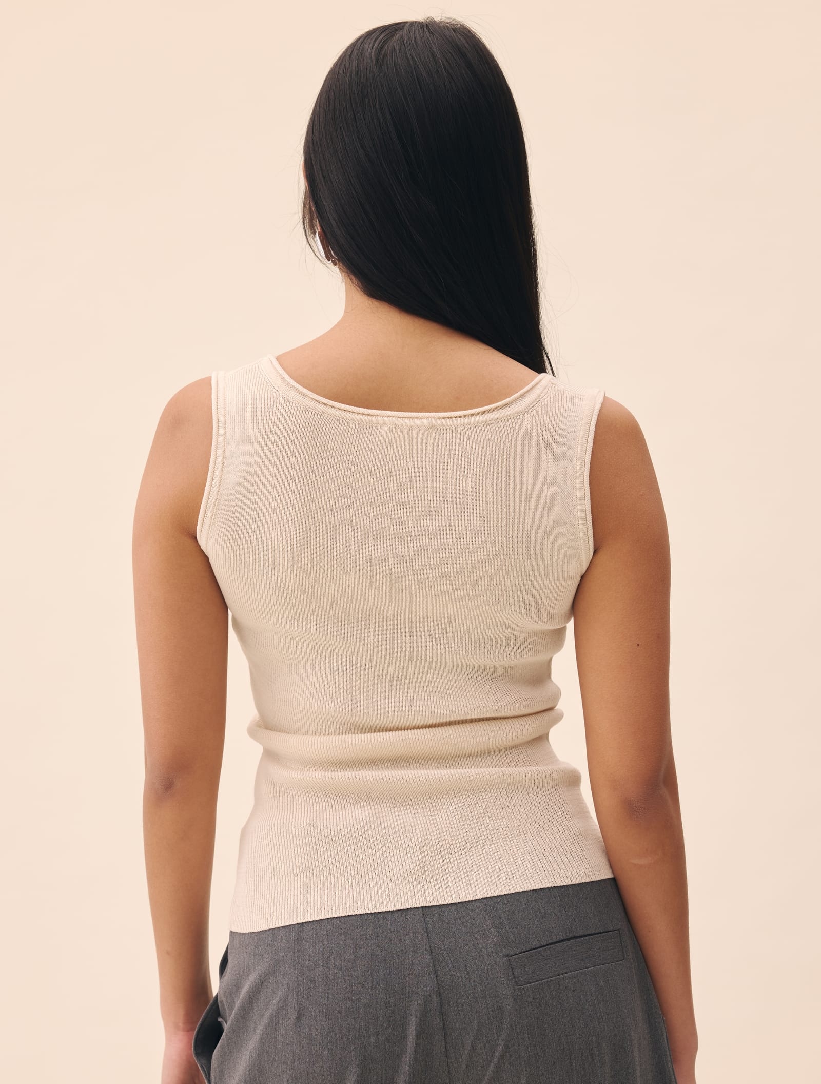 Knitted Tank Top Ivory