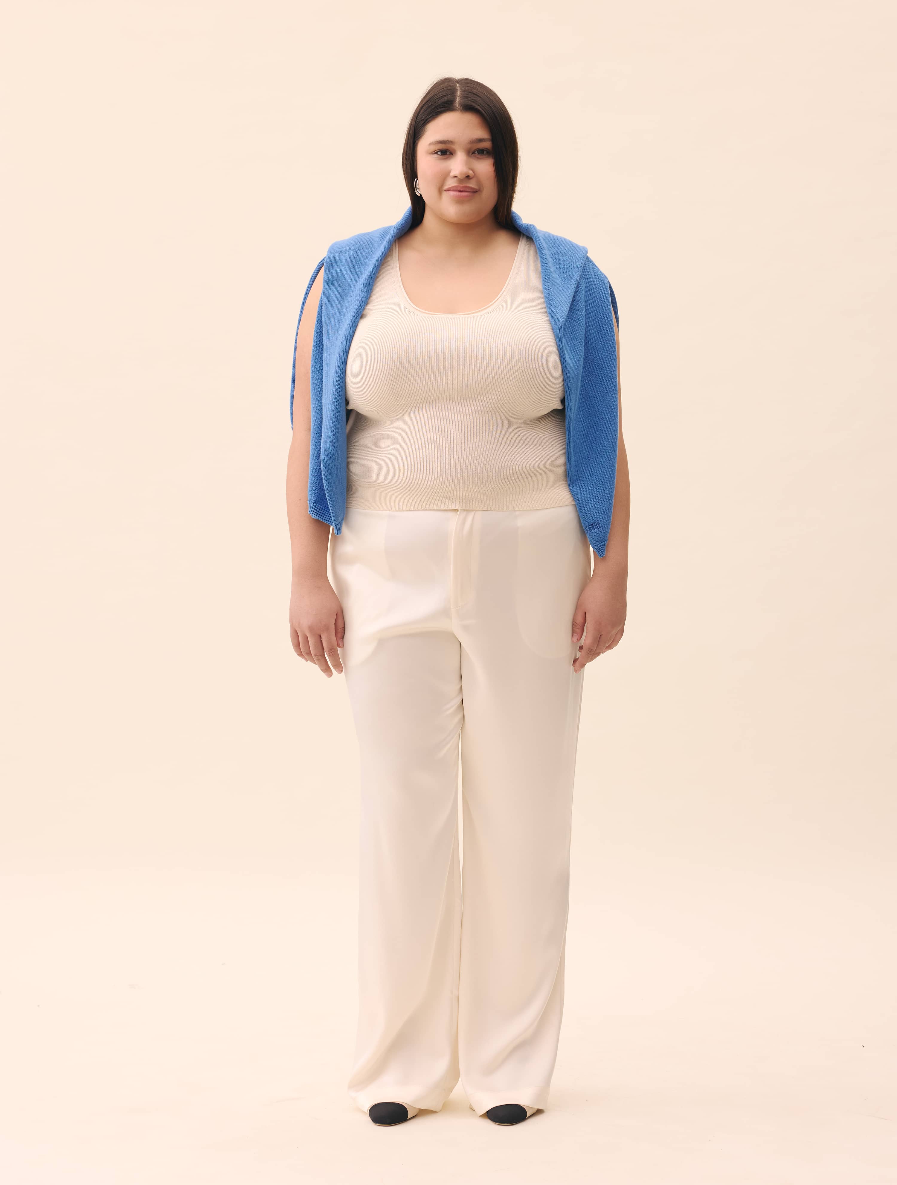 Knitted Tank Top Ivory - Ivory | Djerf Avenue