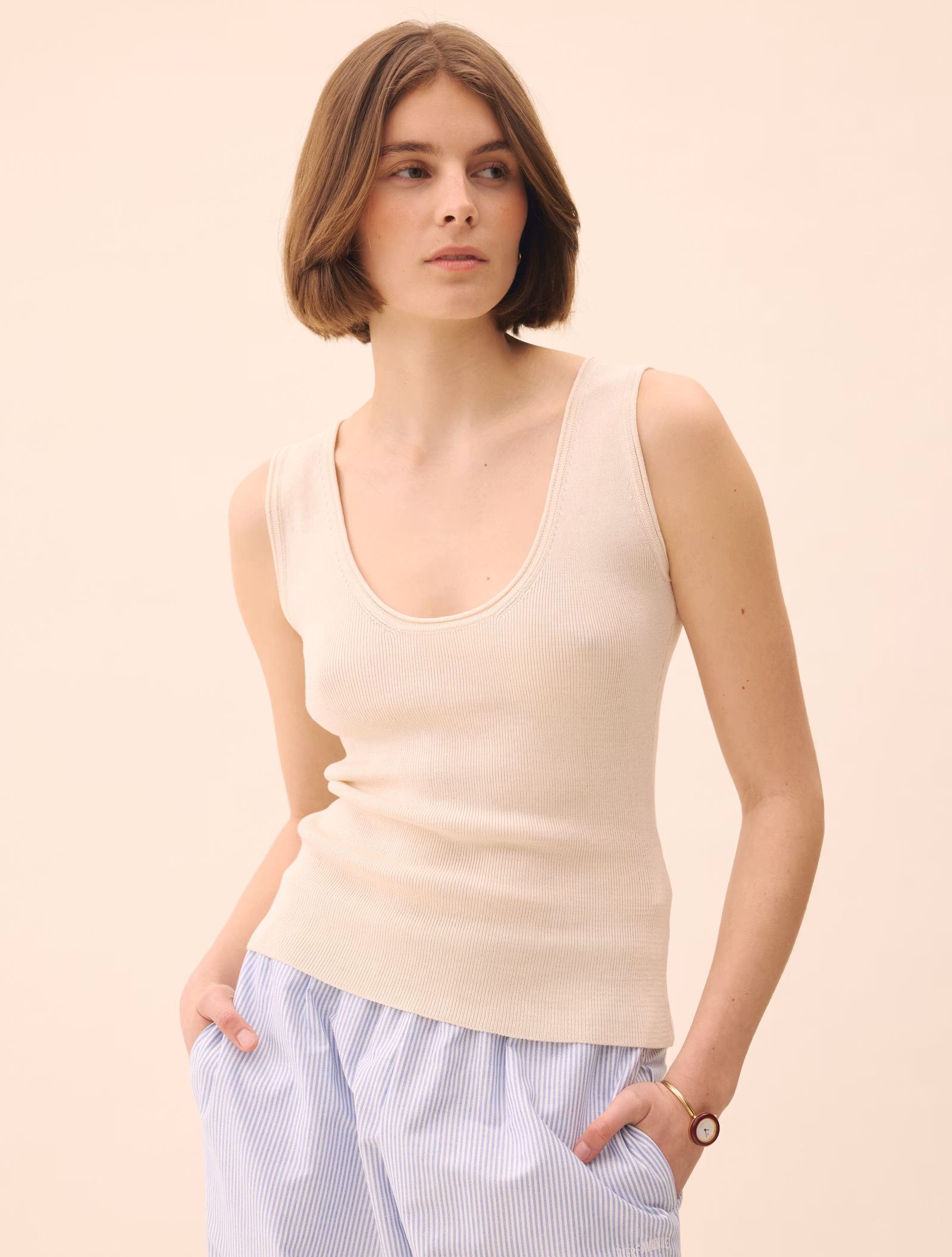 Knitted Tank Top Ivory