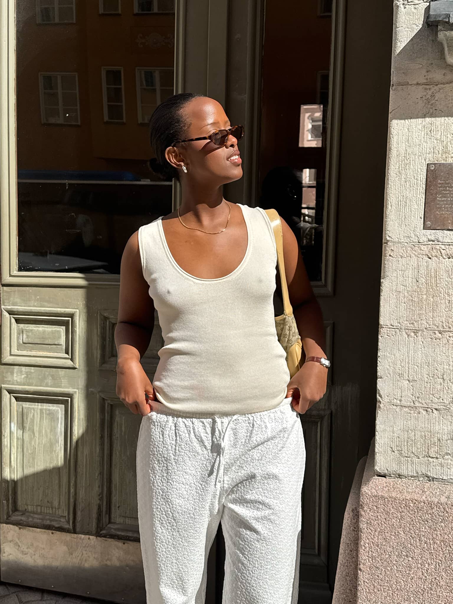 Knitted Tank Top Ivory - Ivory | Djerf Avenue