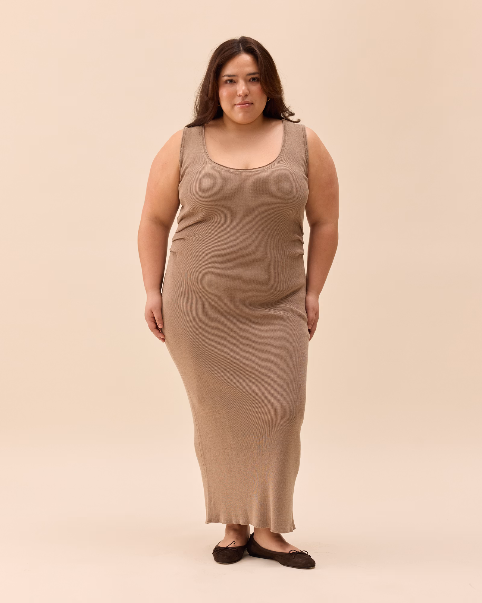 Knitted Tank Dress Taupe