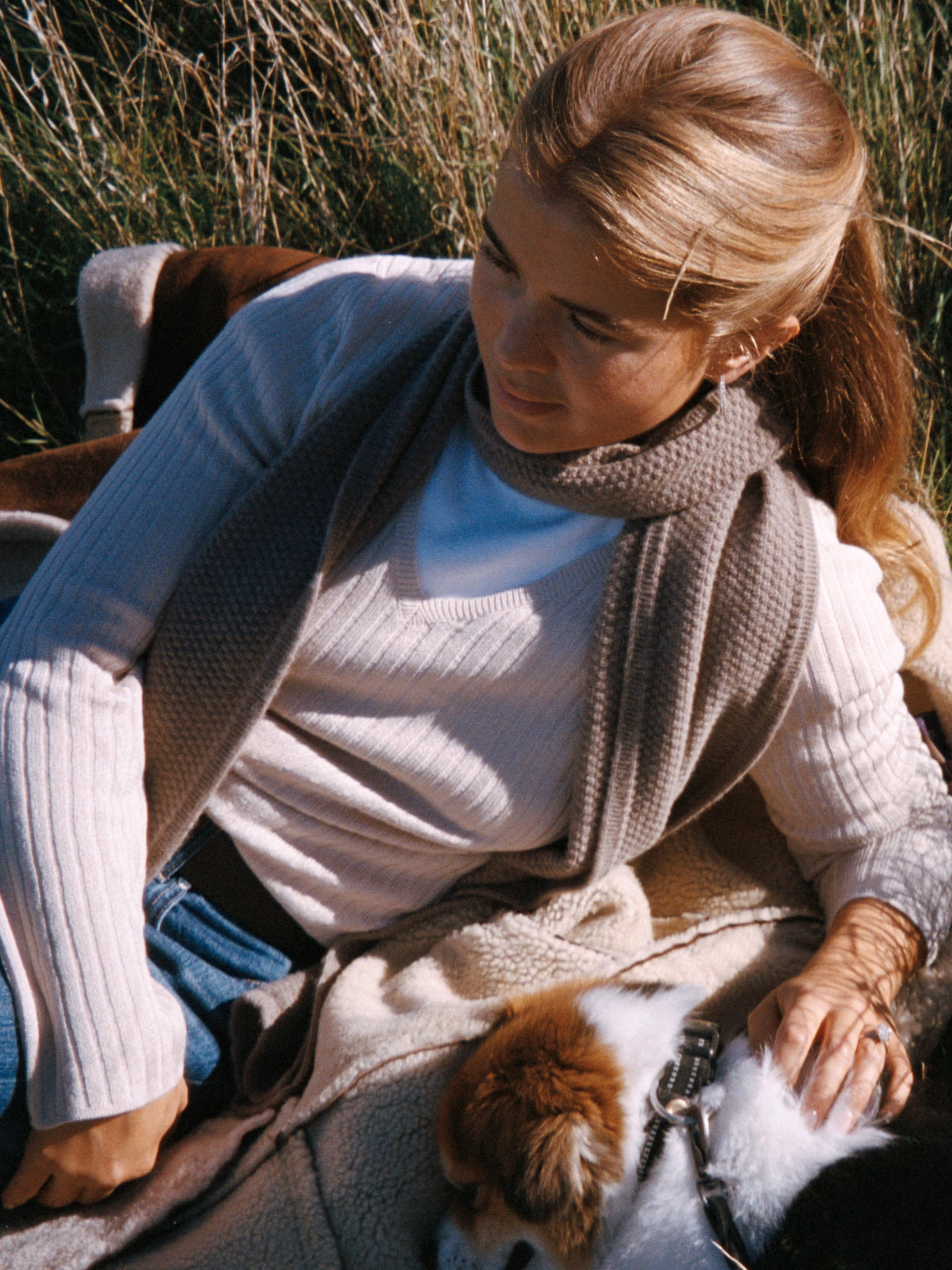 Knitted Long Sleeve Top Taupe