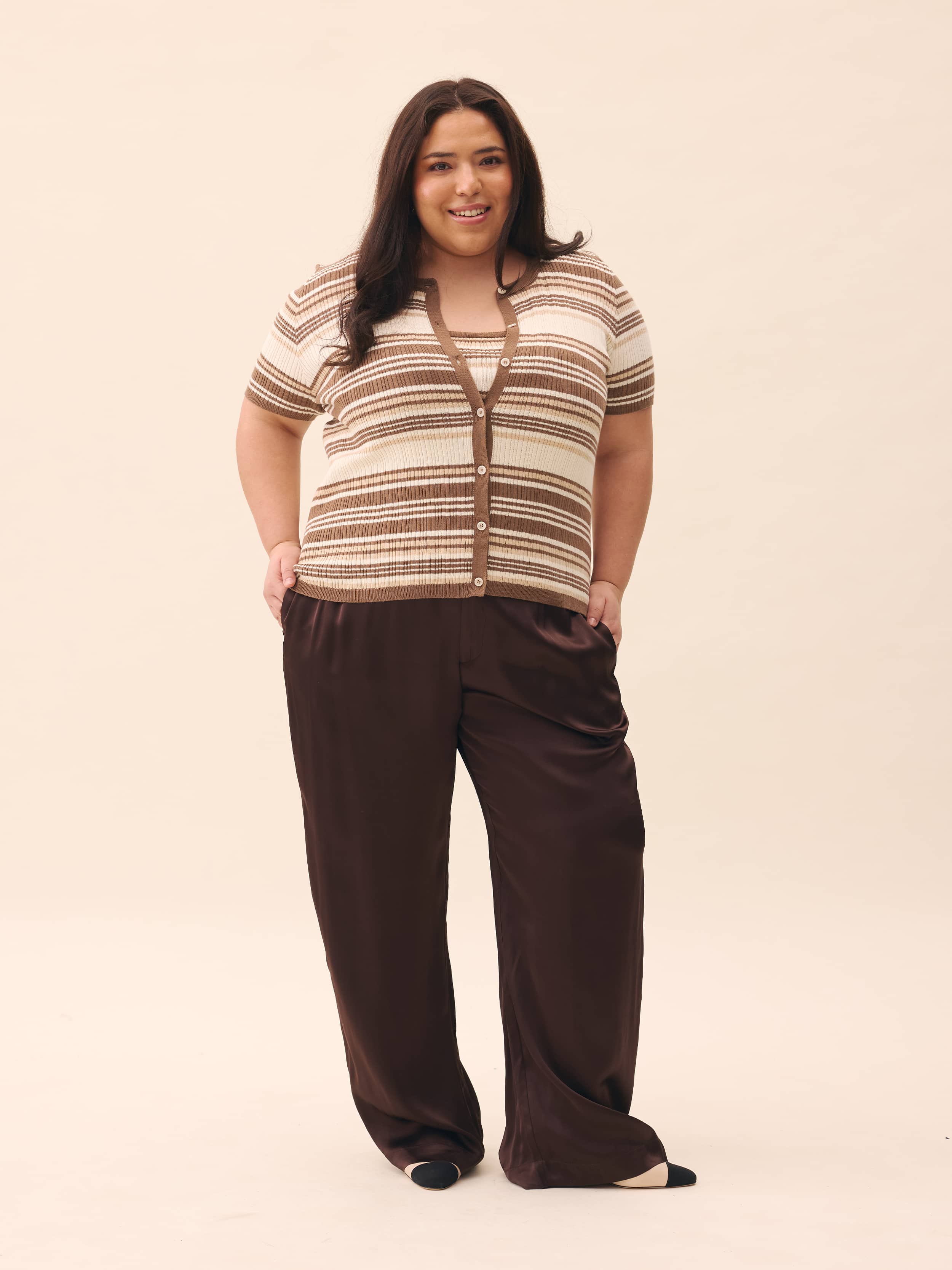 Satin Viscose Pants - Dark mocha | Djerf Avenue