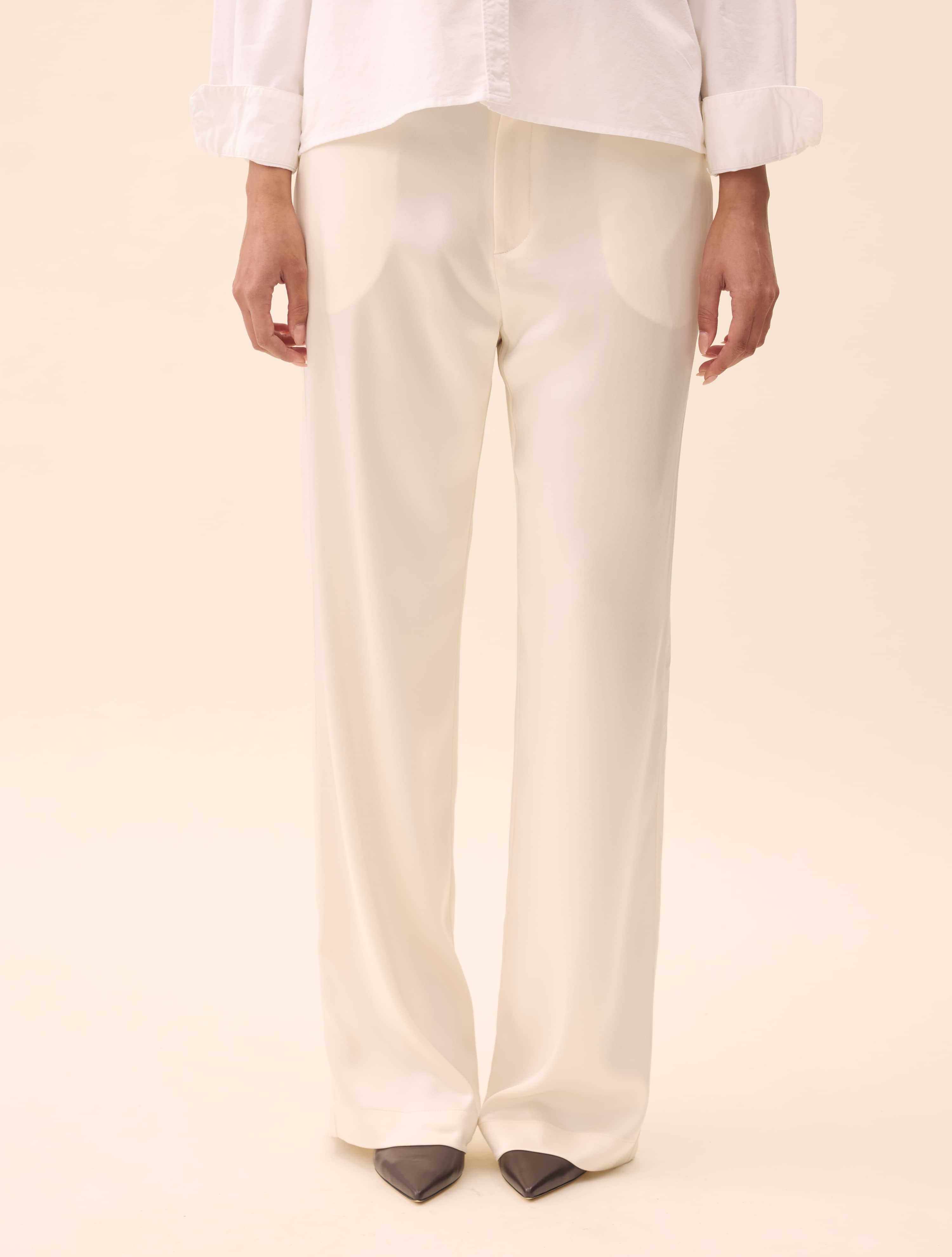 Satin Pants Ivory - Ivory | Djerf Avenue