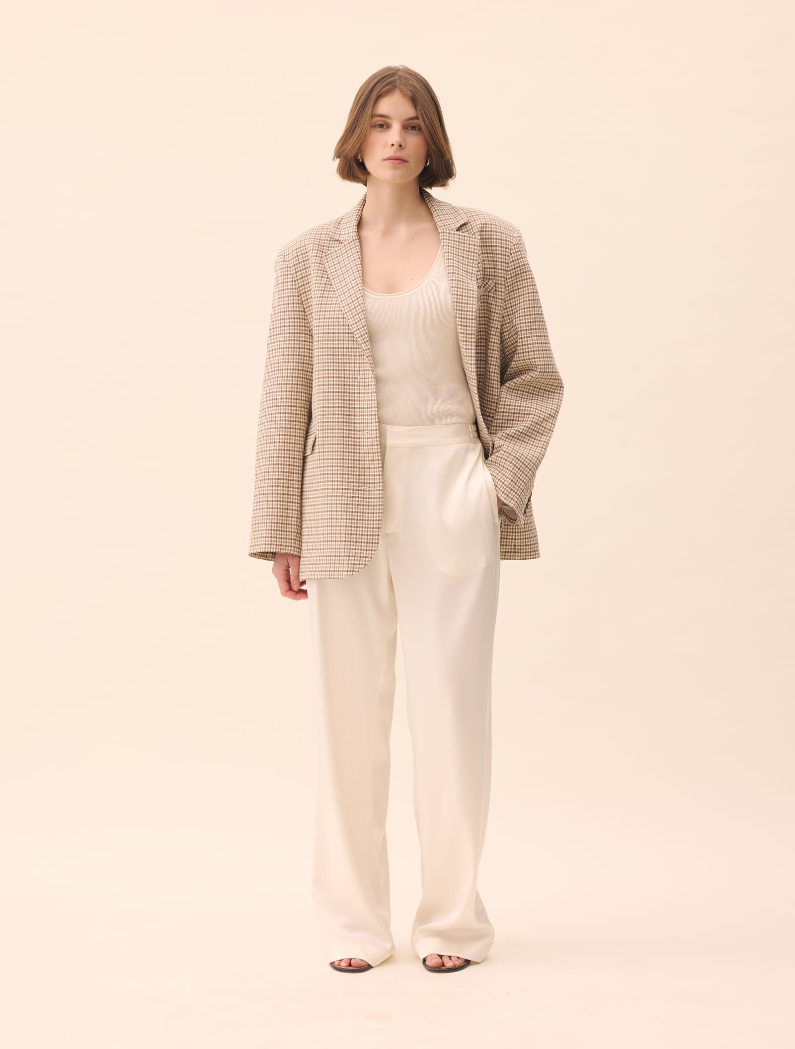 Satin Pants Ivory - Tall