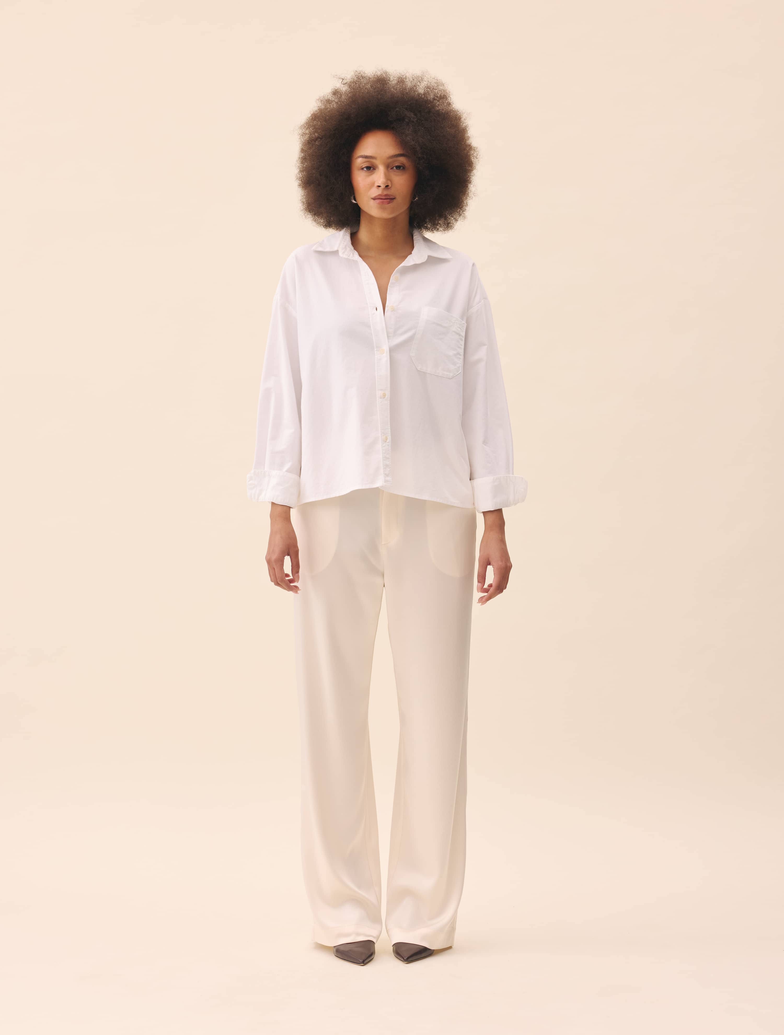 Satin Pants Ivory - Tall - Ivory | Djerf Avenue