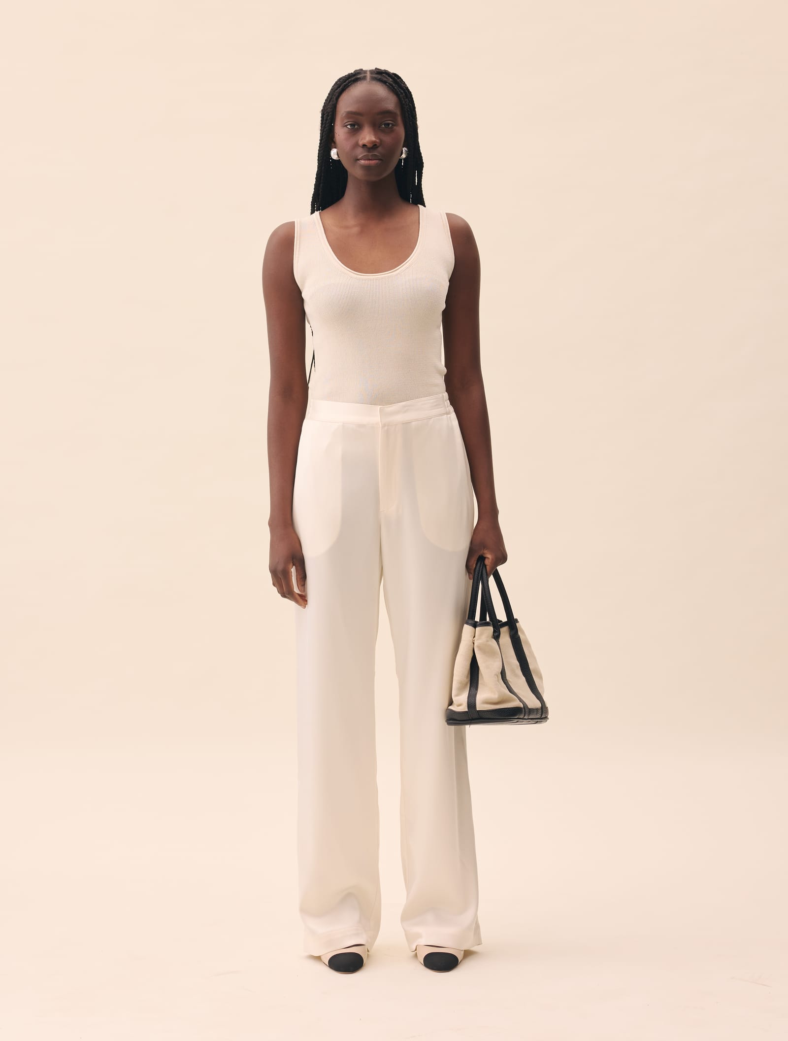 Satin Pants Ivory - Tall