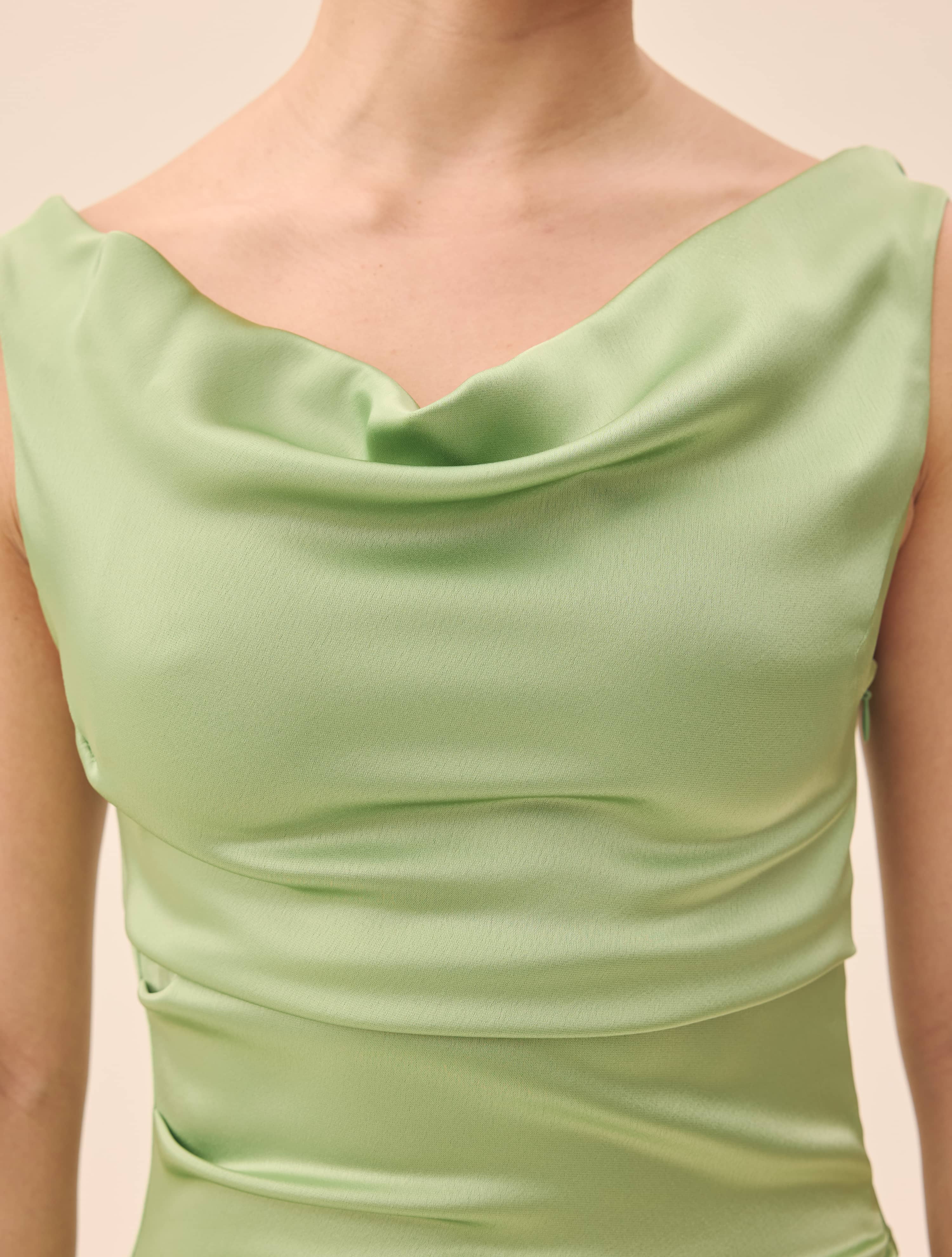 pink and green dresses for women Pink/Green-Color Block Fluttered Sleeve Dress FINAL SALE NO EXCHANGES