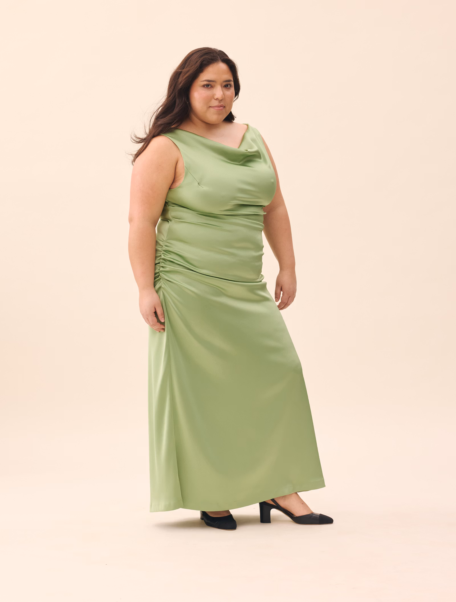 Occasion Satin Dress Pistachio