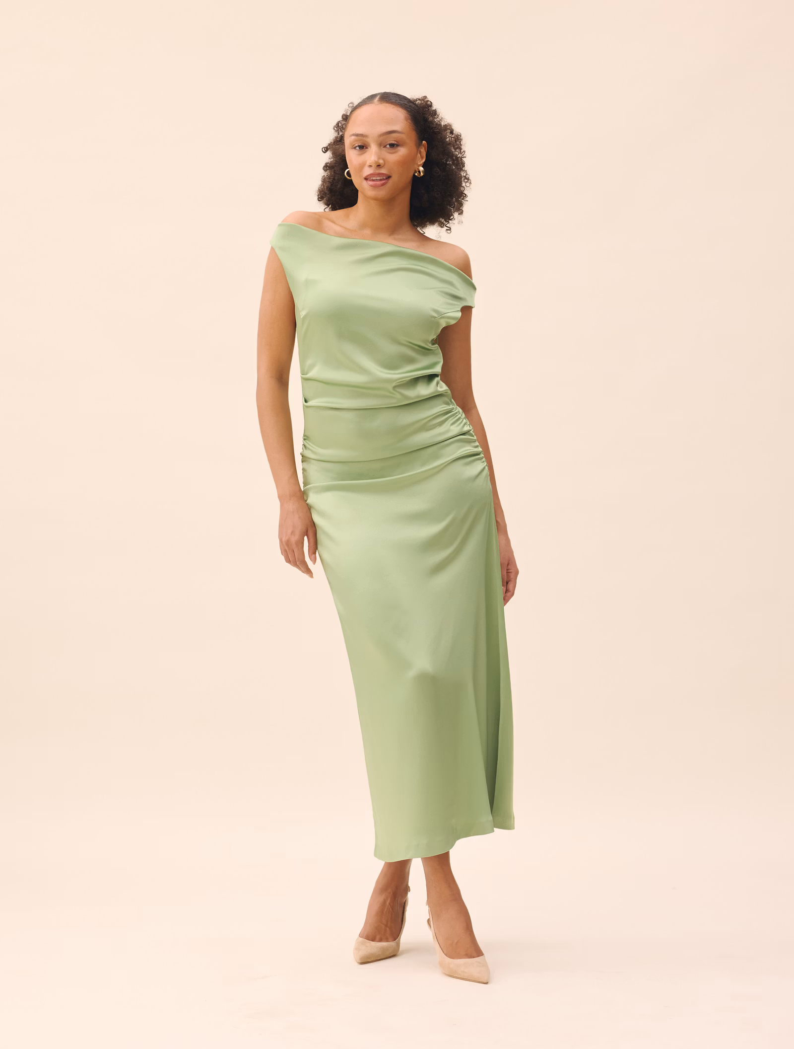 Occasion Satin Dress Pistachio