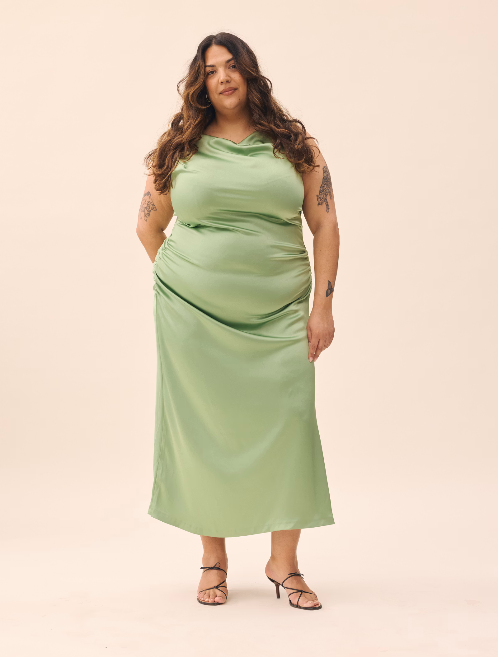 Occasion Satin Dress Pistachio