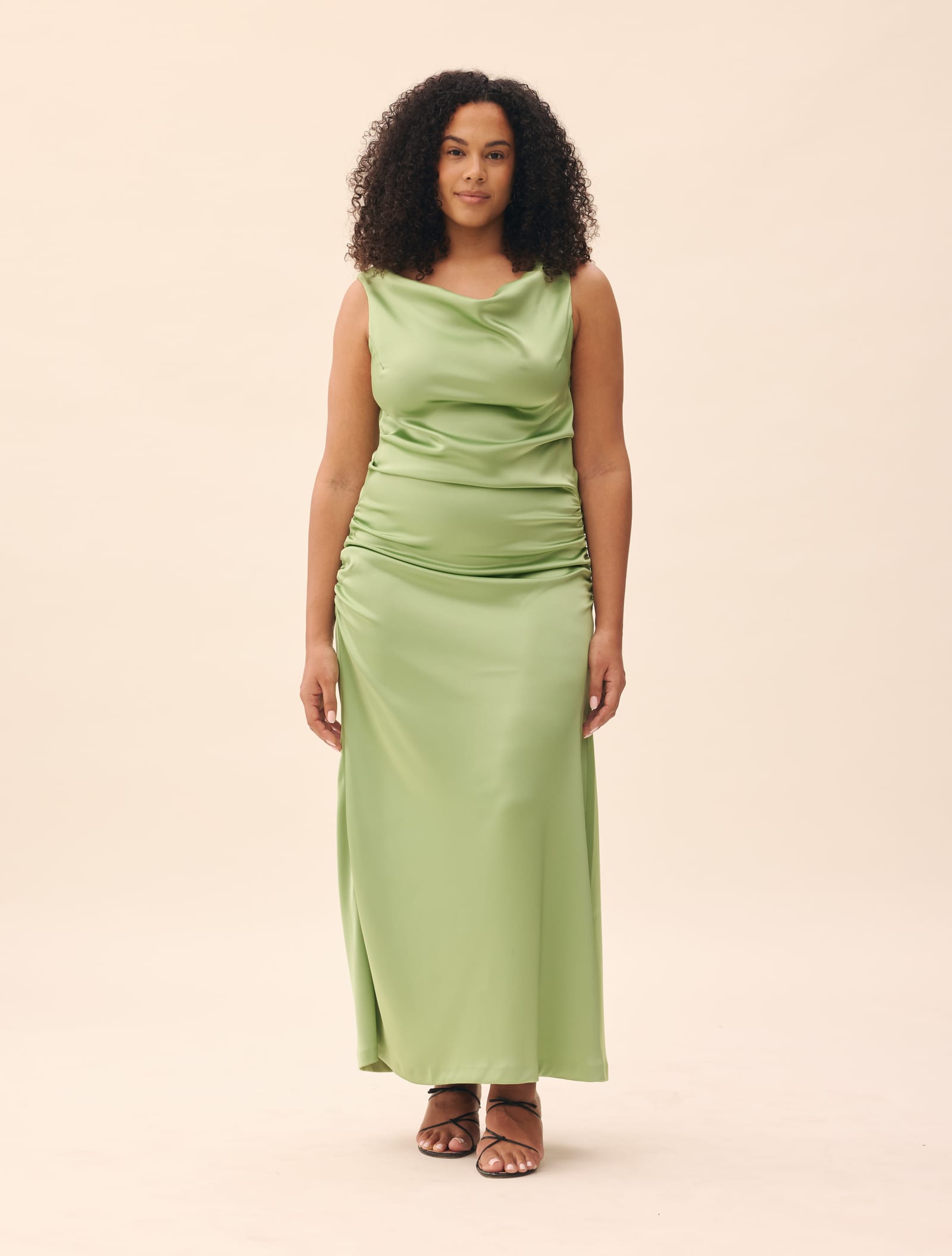 Occasion Satin Dress Pistachio